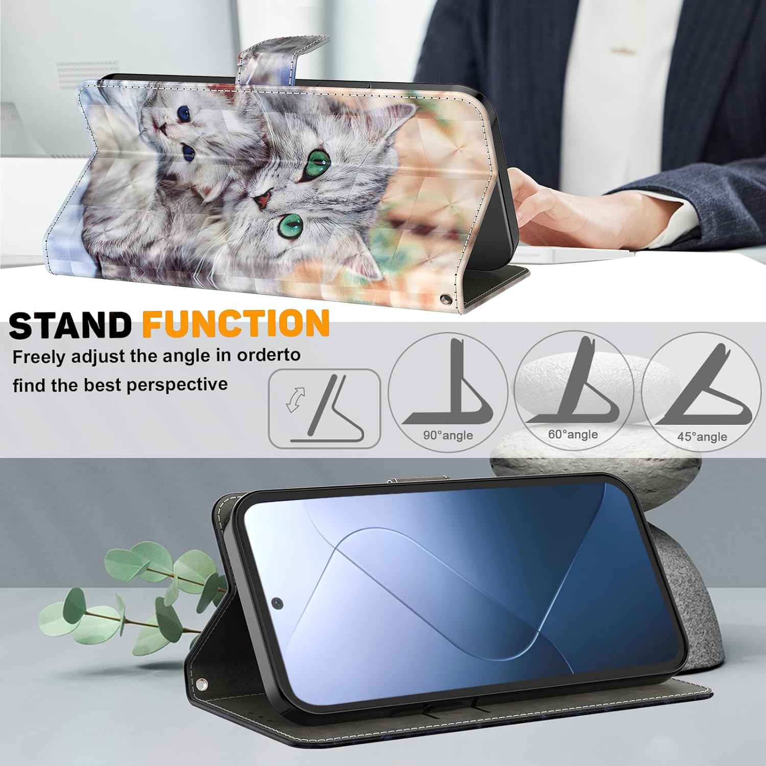 Thumbnail 3 de BOLELAW Hülle für Samsung Galaxy A05s – PU-Leder Wallet Case mit Magnetverschluss, Standfunktion und Kartenfächern