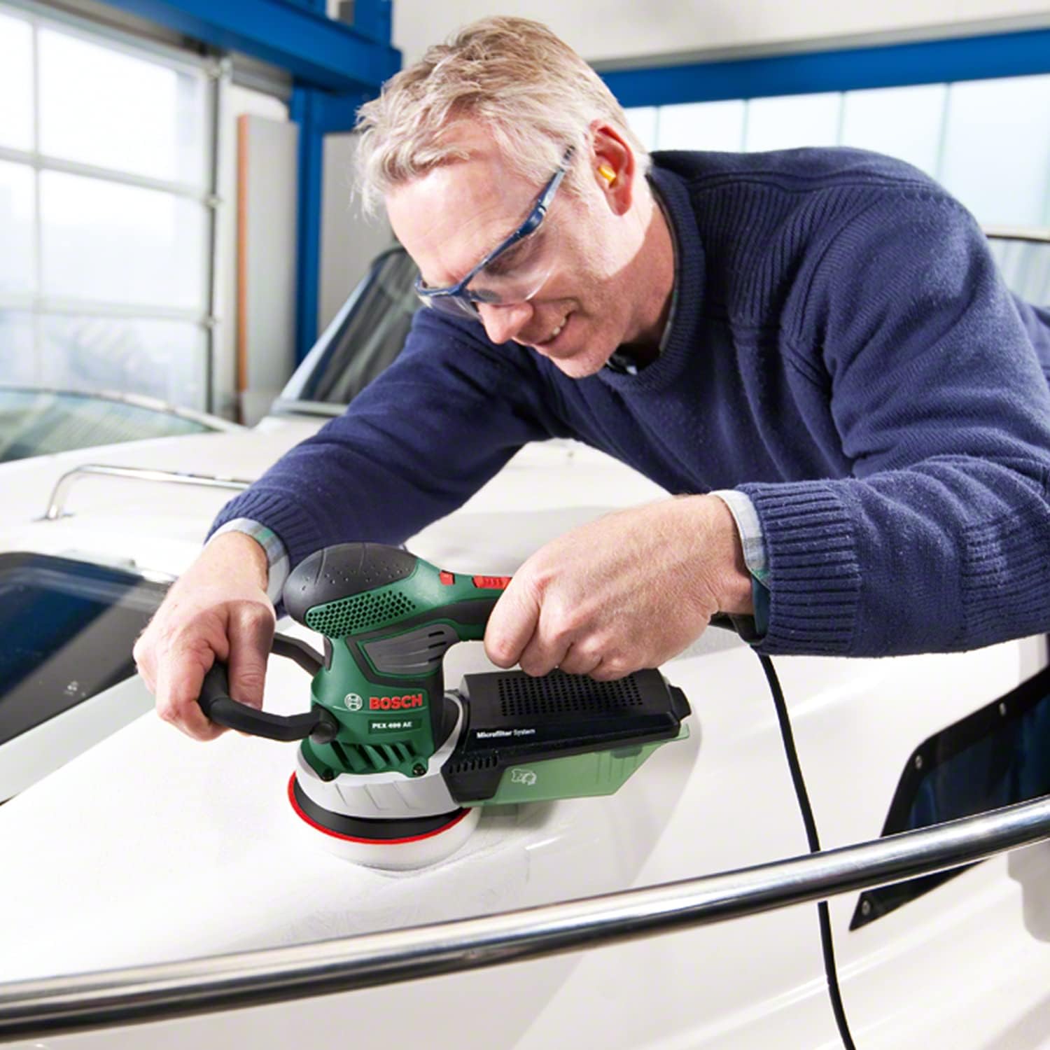 Thumbnail 5 de Bosch PEX 400 AE levigatrice rotorbitale 370 W con sistema microfiltro e cambio carta assistito (06033A4000)