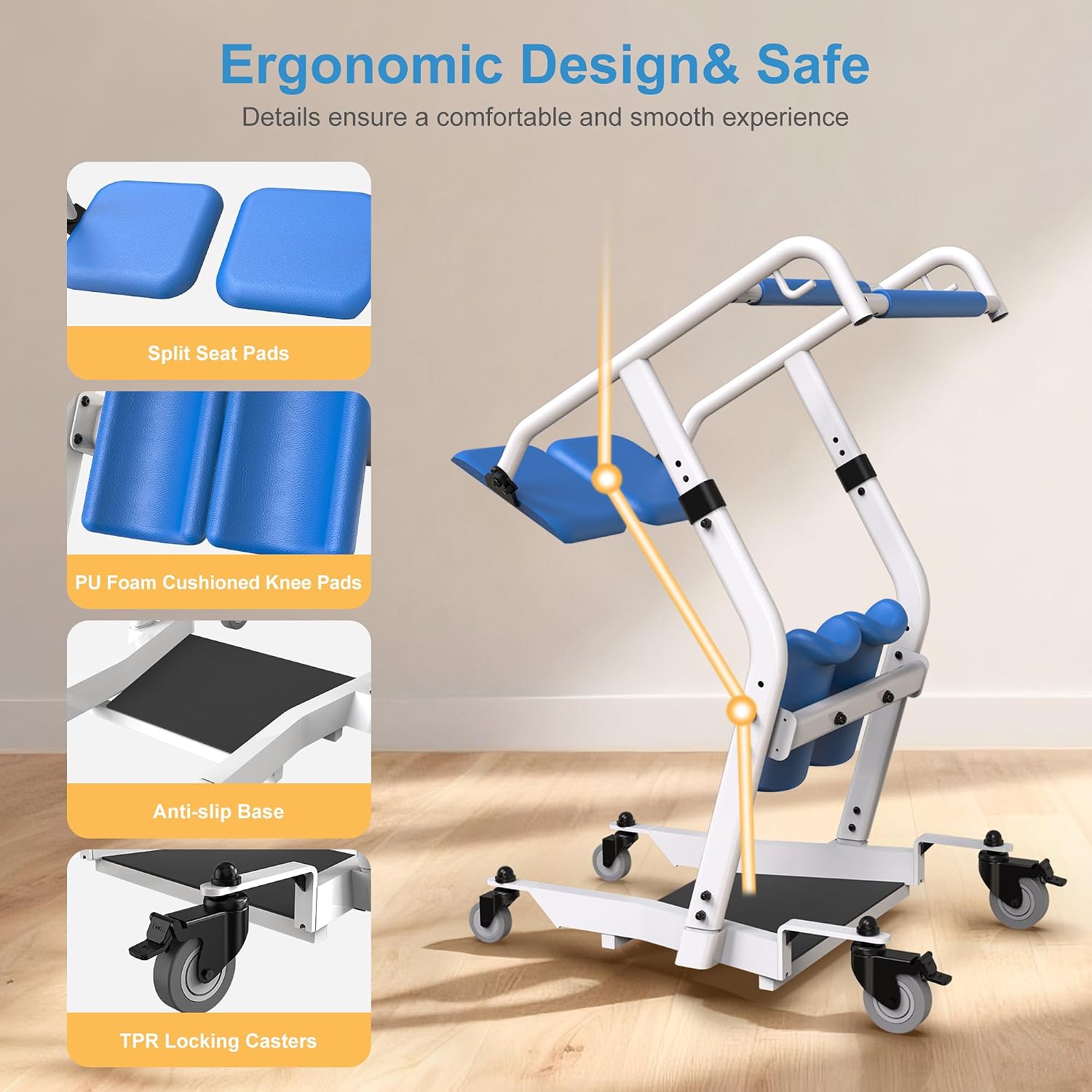Detalle de WHLICKS Sit-to-Stand Patient Lift, 400-lb capacity