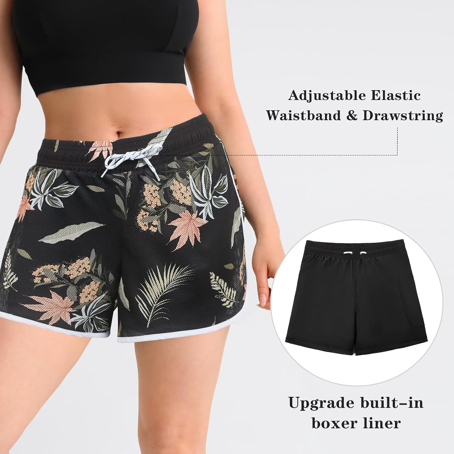 Thumbnail 2 de APTRO Women's Casual Swim Shorts with Quick-Dry Fabric and Compression Liner