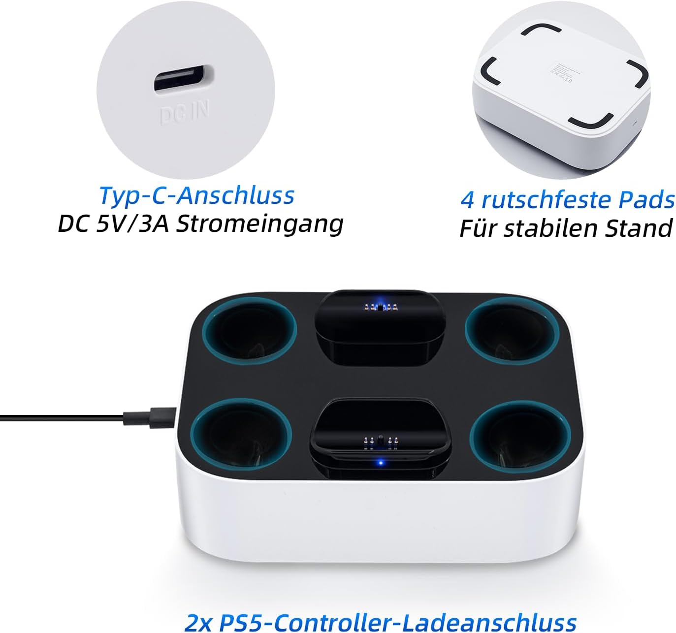 Detalle 2 de Tolesum PS5 Controller Ladestation 5V/2,2A