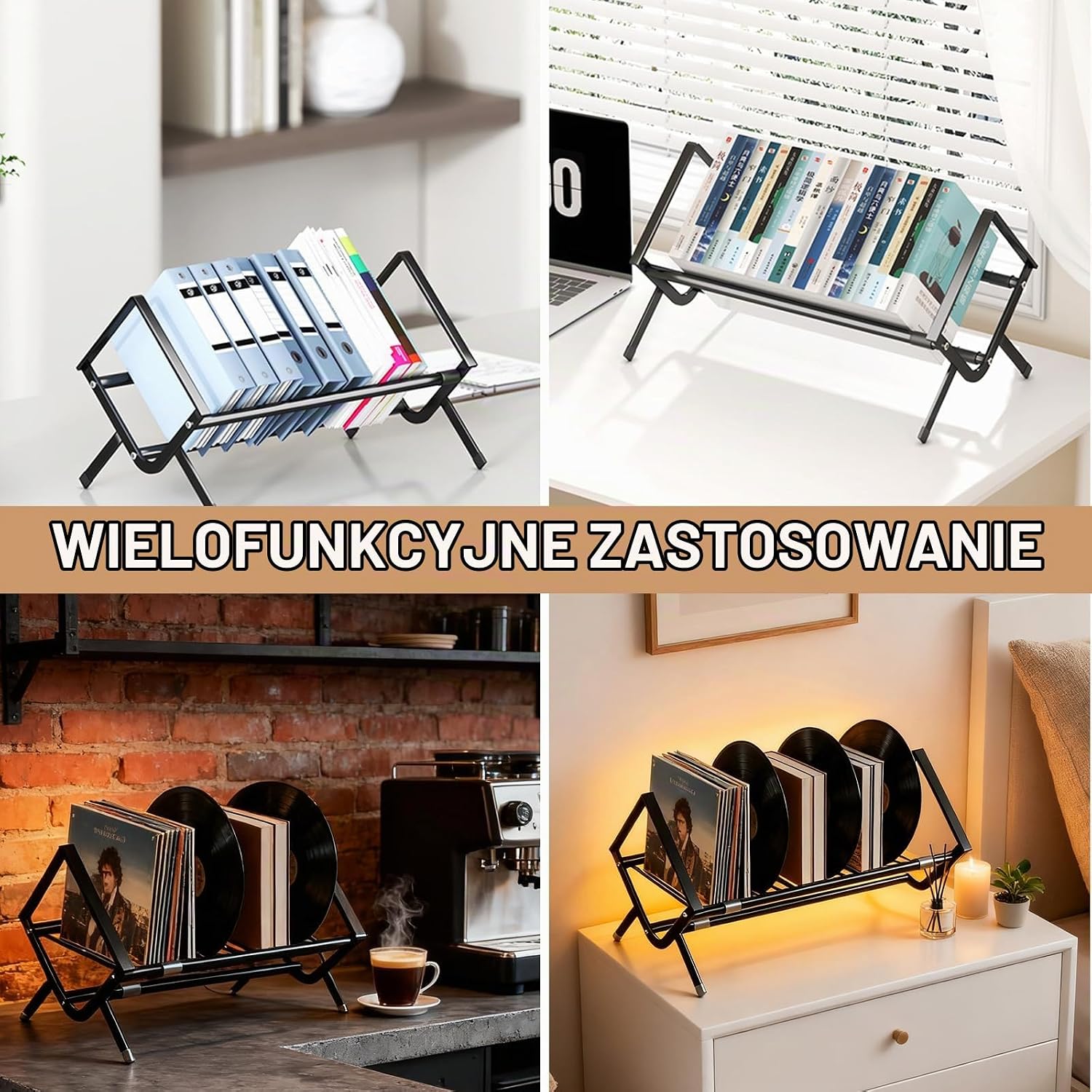 Thumbnail 6 de MHYMX CLDE00280 – metalowy stojak na płyty winylowe, rozsuwany 43–75 cm