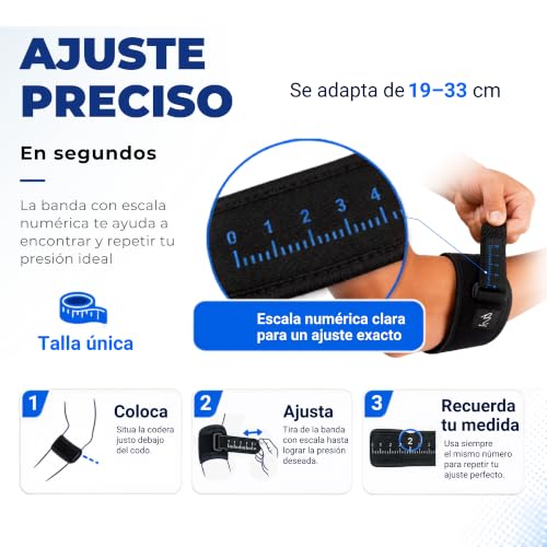 Thumbnail 6 de Matmar Codera Epicondilitis: Cincha ajustable con gel 3D para codo (Azul) - Anti-deslizante