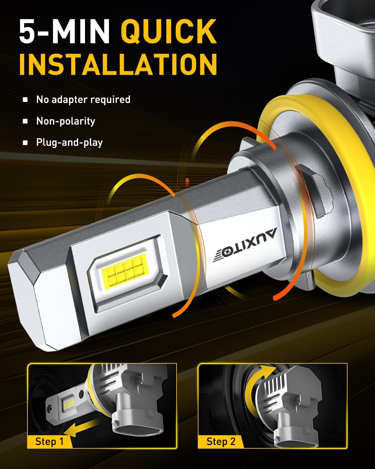 Thumbnail 4 de AUXITO 9005 H11 LED Bulbs Combo — 100000 Lumens, 6500K Cool White, CAN-Bus Ready, 4 Pack