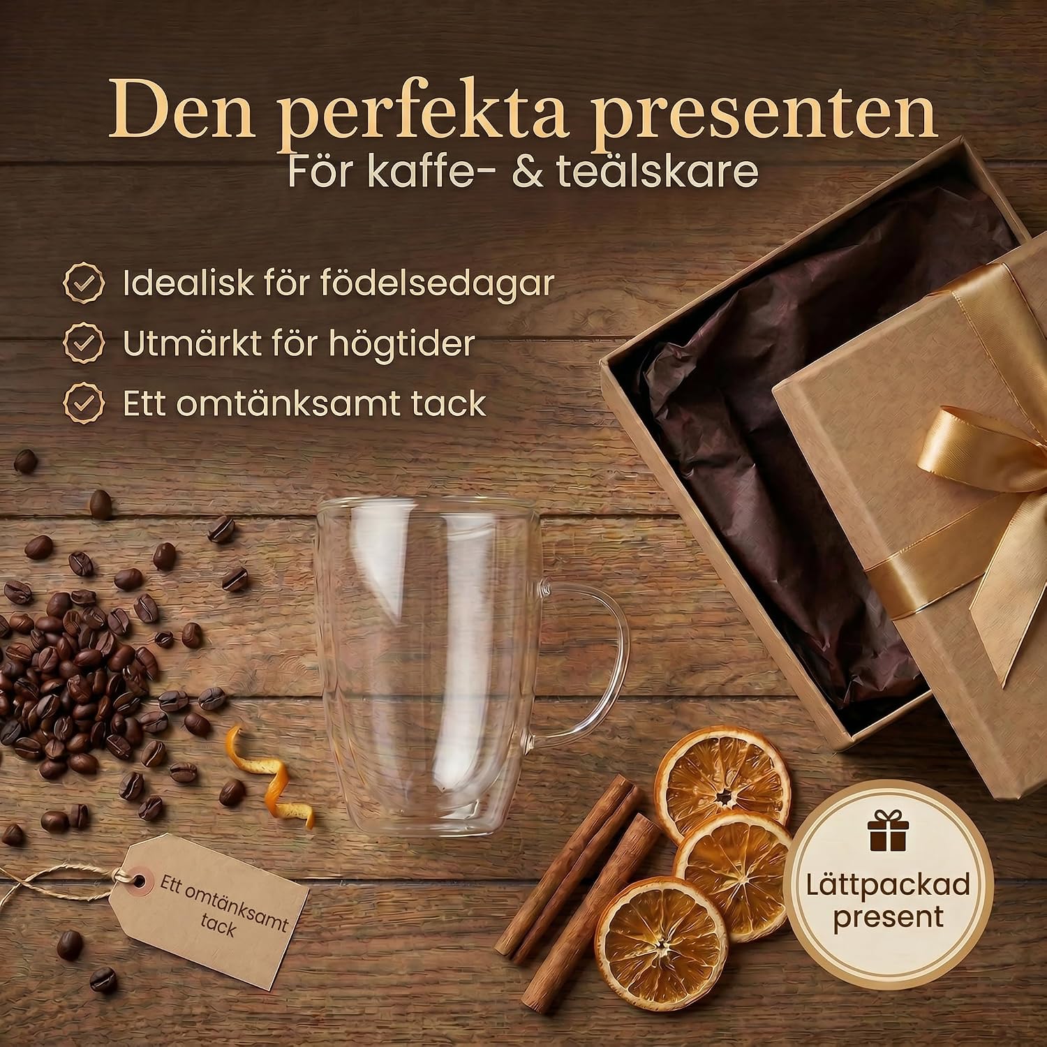 Detalle de GOODS+GADGETS Dimono dubbelväggiga glasmuggar 300 ml, 6-pack i borosilikatglas