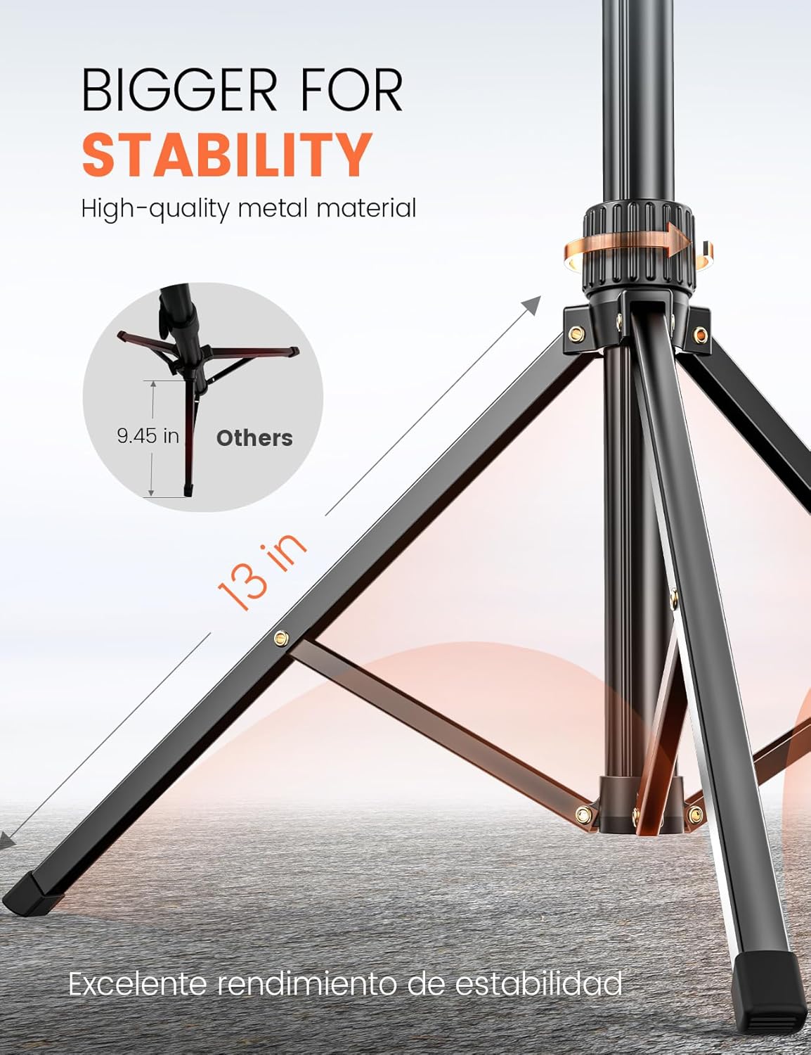 Thumbnail 2 de 210cm Handy Stativ für Smartphone mit Bluetooth-Fernauslöser – Aluminium, 30-cm-Basis & 1/4”-Gewinde