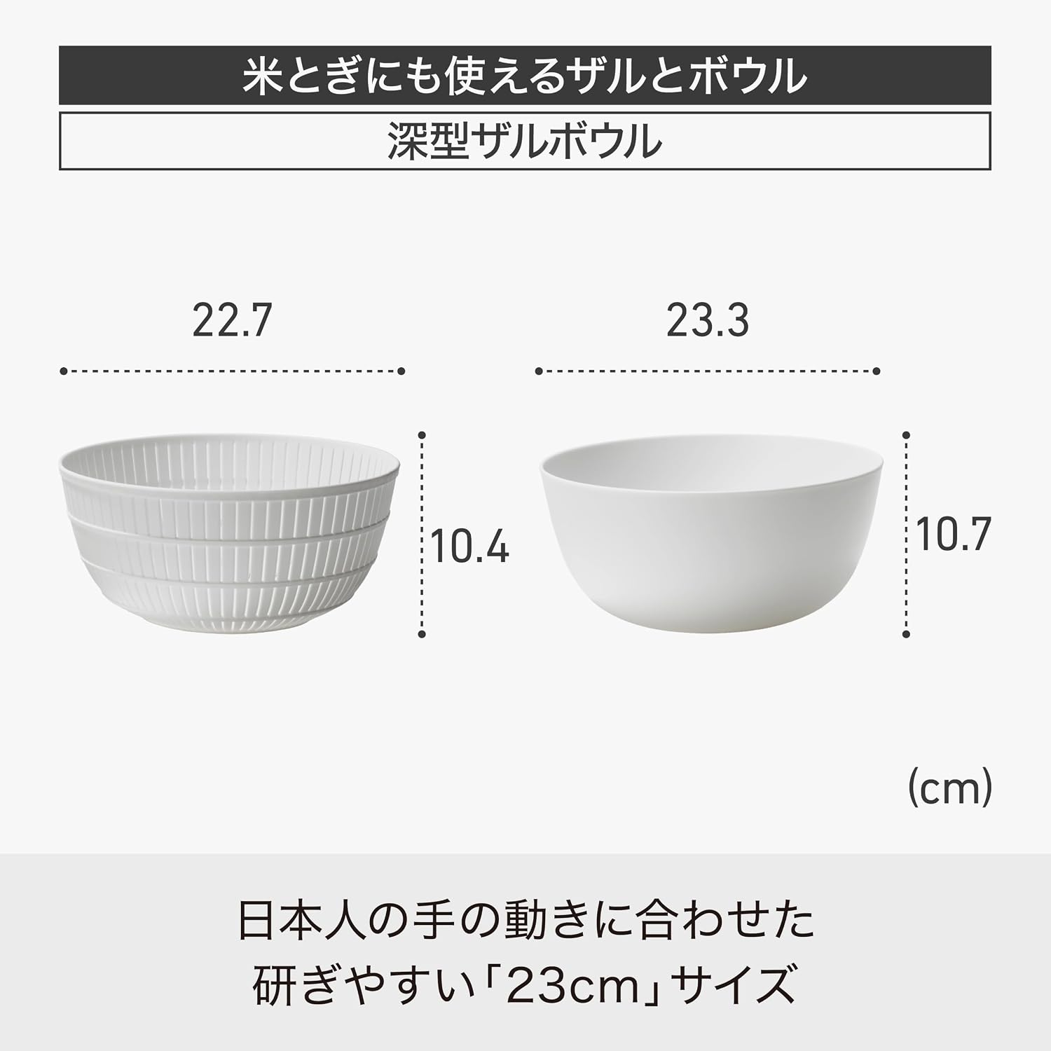 Detalle de ライクイット LBK-01 深型ザルボウル2点セット 日本製・電子レンジ可・食洗機対応