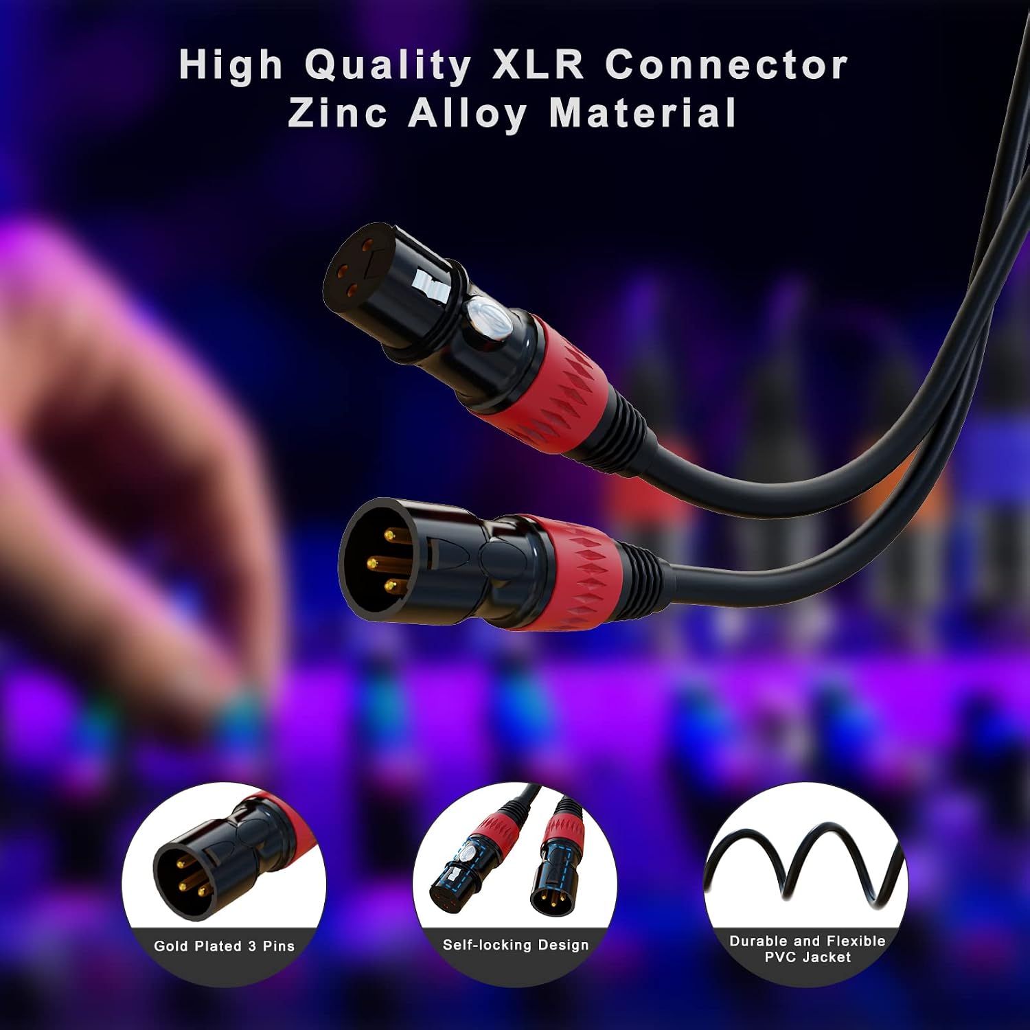 Detalle de AuxLink XLR 25 ft Microphone Cable 6 Pack