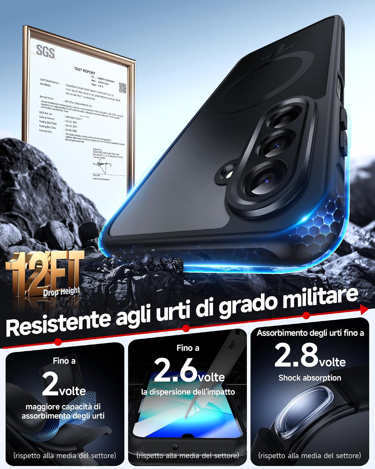 Detalle de LeYi Cover Magnetica per Samsung Galaxy A17 5G con 2 Vetri Temperati: protezione affidabile e stile opaco
