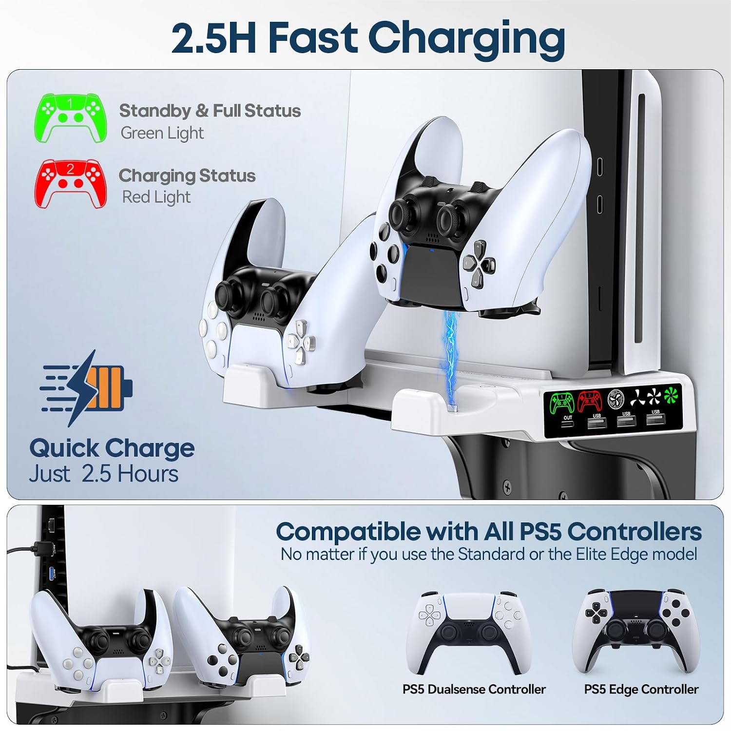 Thumbnail 3 de Tokluck VG-P5326 PS5 Wall Mount with Dual Charging and Adjustable Fans
