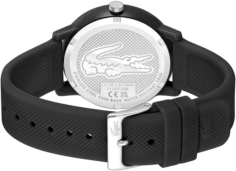 Detalle de Lacoste Analoguhr für Herren oder Damen – Kollektion Lacoste.12.12 mit Silikonarmband und Petit Piqué Textur