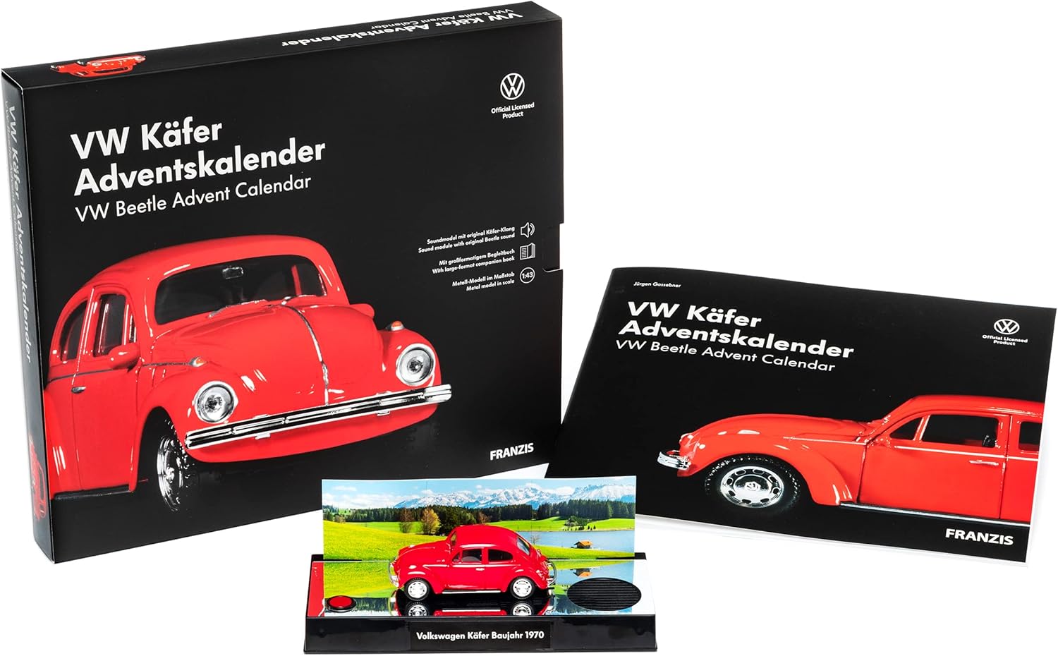 Thumbnail 2 de FRANZIS 55255 VW Käfer Adventskalender rot – Diorama mit Soundmodul, 1:43