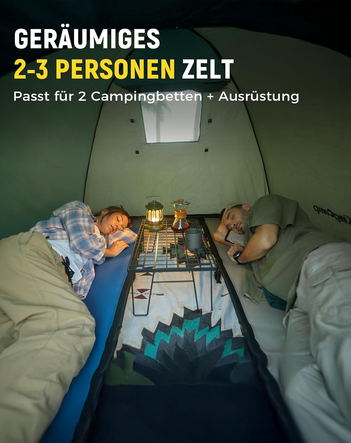 Thumbnail 3 de KingCamp 2-3 Personen Zelt – Wasserdicht 3000 mm, Ultraleicht & Großes Überdach, ideal für Wanderer, Festivals & Wochenendausflüge