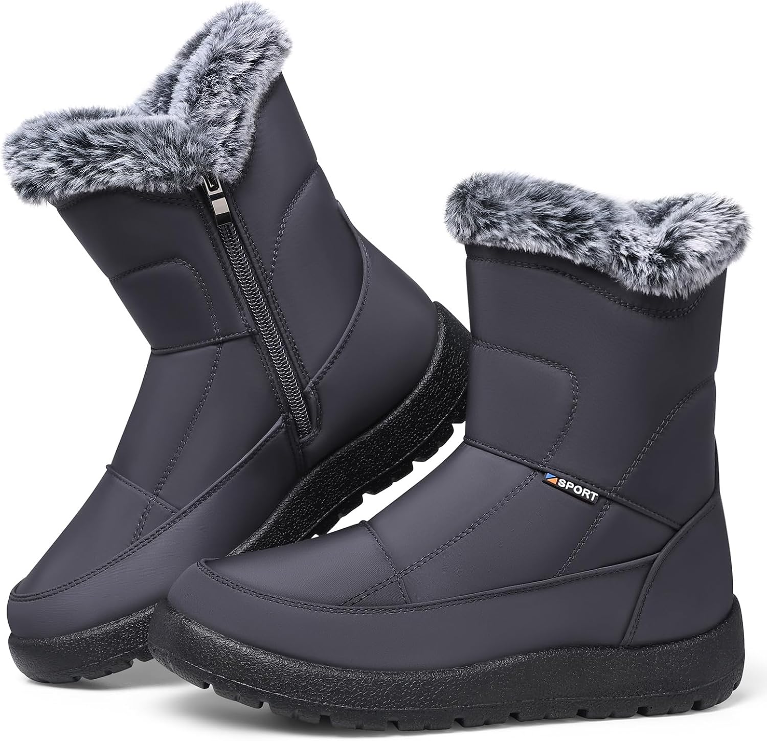 Detalle de SHIBEVER Women's Snow Boots with Faux Fur Lining