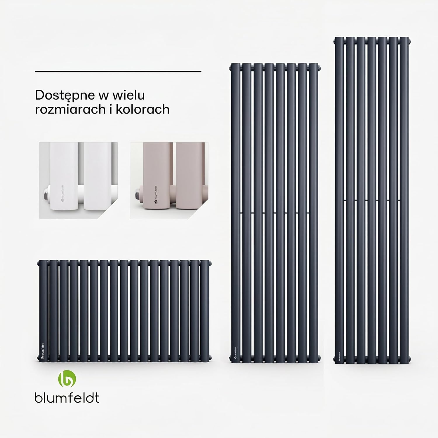 Detalle 1 de blumfeldt SAN2-Thal-2-180*41-a Hot Water Radiator, 1435W, Charcoal