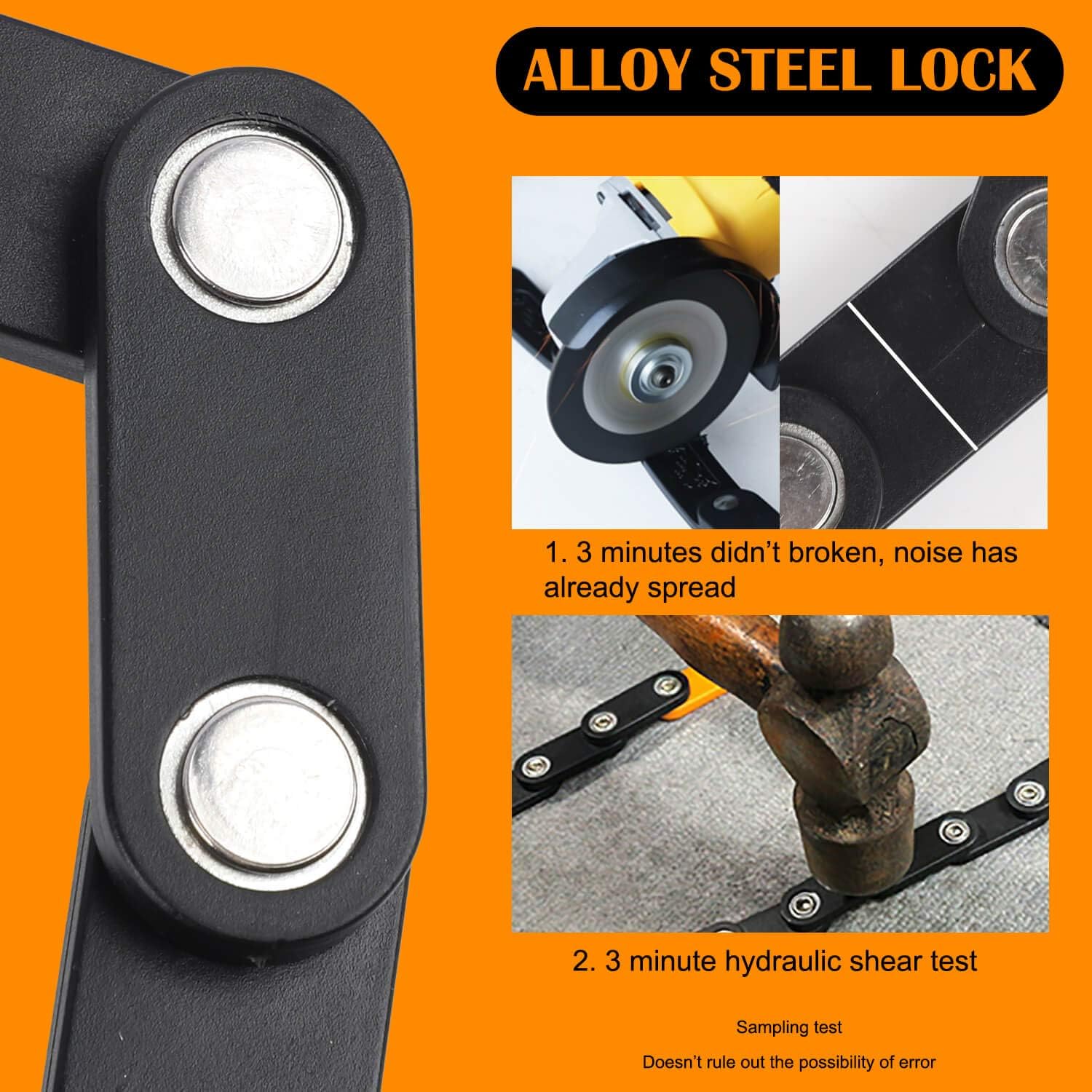 Thumbnail 5 de LuTuo Folding Bike Chain Lock (Heavy Duty Alloy Steel), with 3 Keys, 79cm/31inch