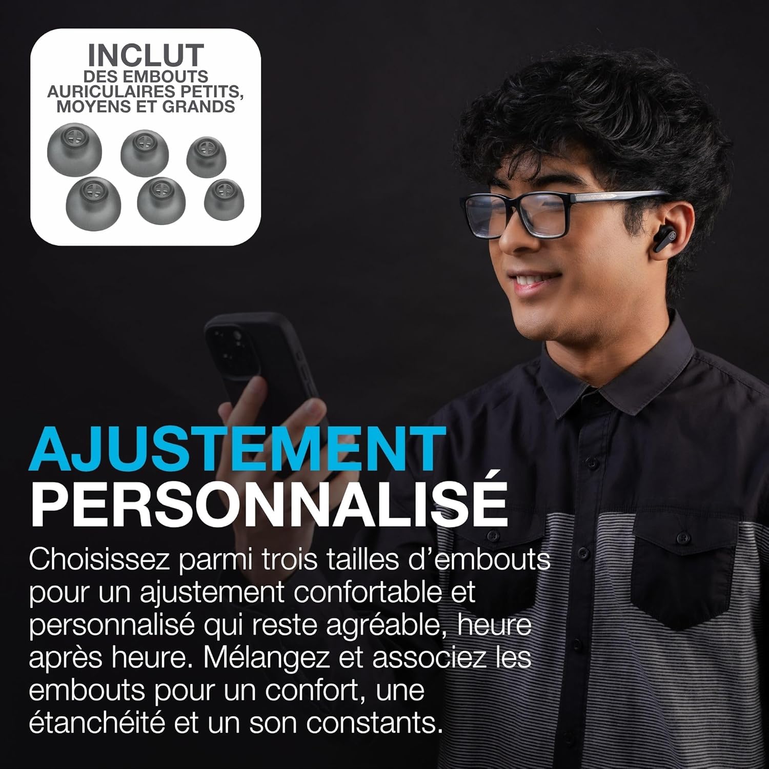 Thumbnail 1 de JLab Go Pods ANC — écouteurs Bluetooth intra-auriculaires avec réduction de bruit hybride, 26 h d’autonomie et IP55