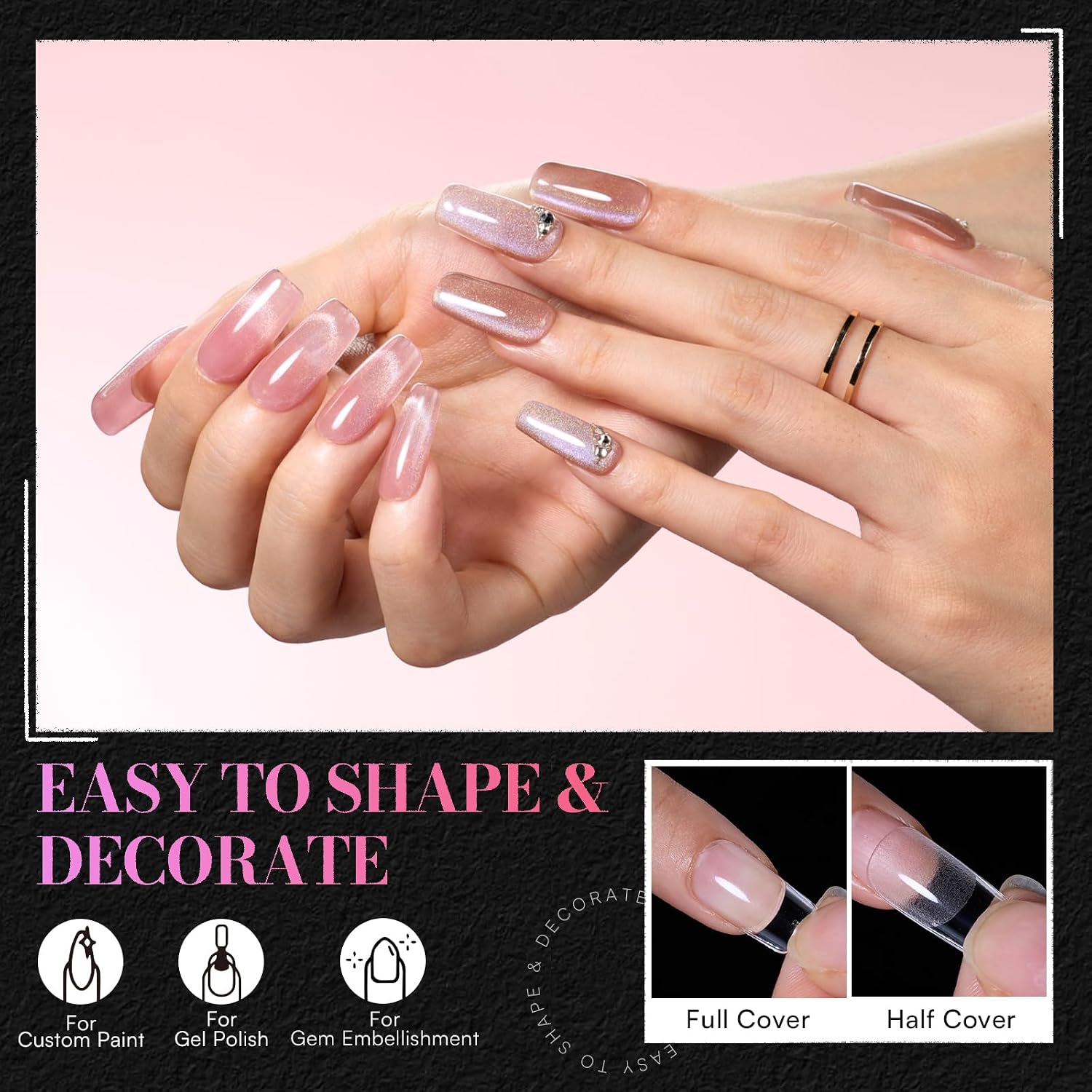 Detalle 1 de Makartt Square Nail Tips, 504 Pieces