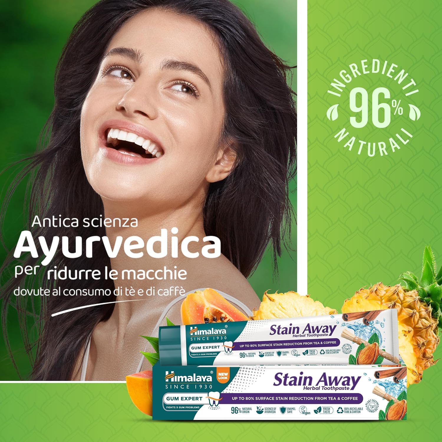 Detalle 2 de Himalaya Herbals Enamel Friendly Stain Away (1 Pack): denti più chiari in modo naturale