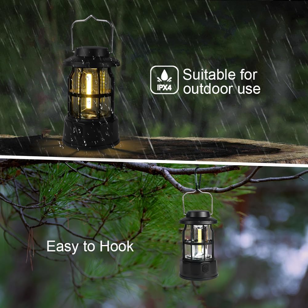 Detalle 2 de Flintronic Camping Lanterns Retro 2-pack