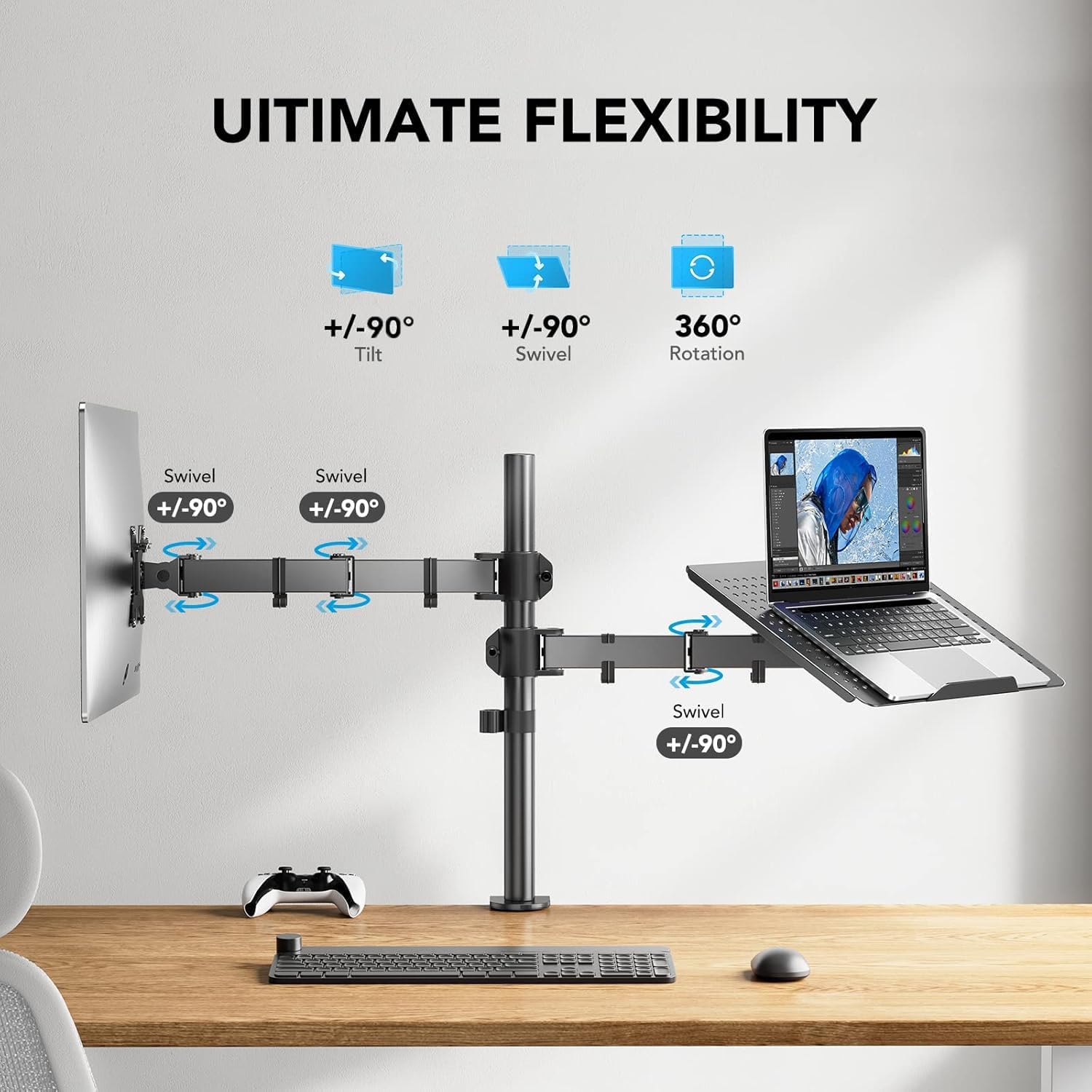 Thumbnail 3 de HUANUO Monitor Arm with Laptop Tray 17" 🖥