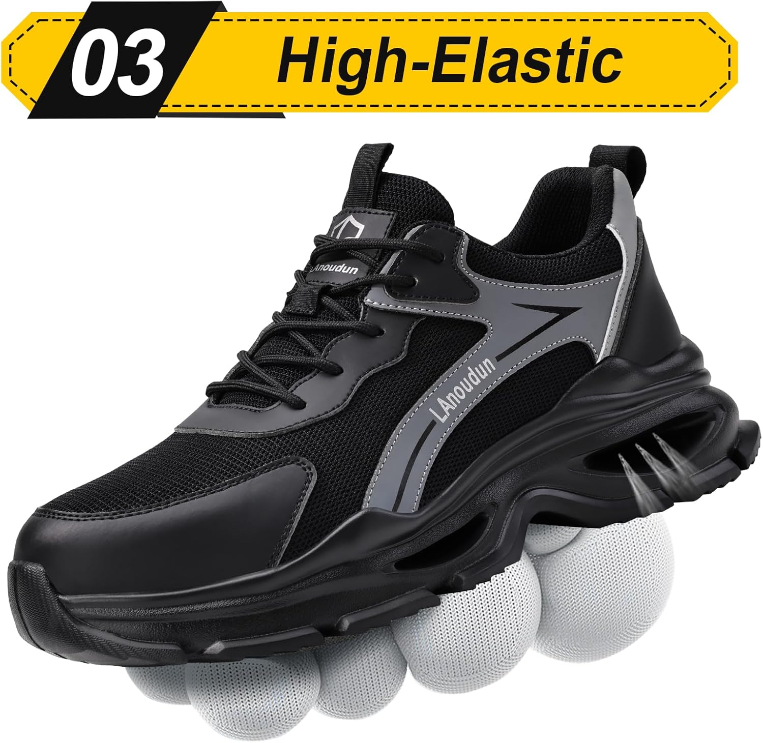 Detalle de LAoutun Safety Trainers Men Steel Toe Cap Trainer – Lightweight, Puncture-Resistant Work Shoes