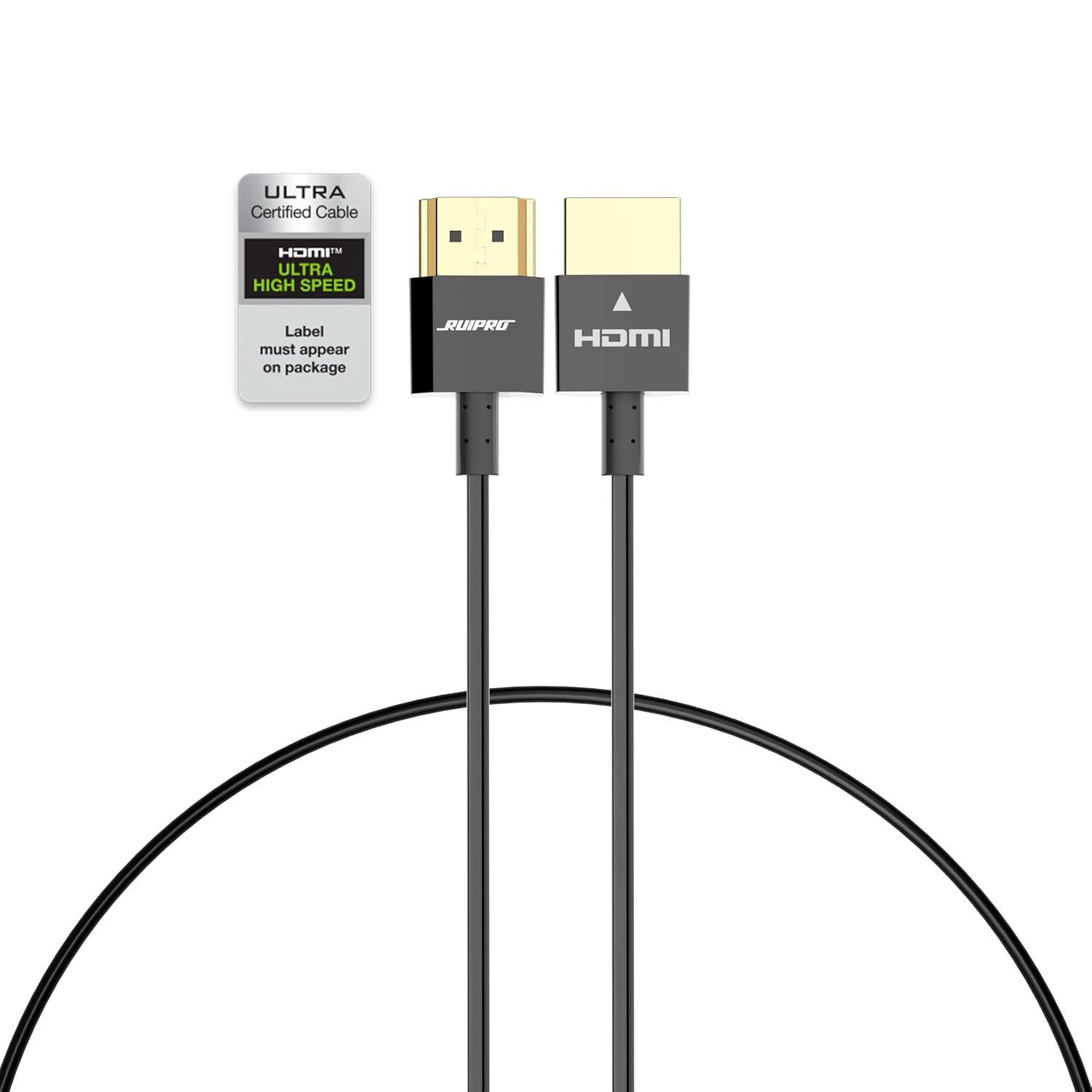 Detalle de RUIPRO Ultra Thin 8K HDMI 2.1 Cable (1.5 ft) — 48Gbps, eARC, VRR, 8K60/4K120