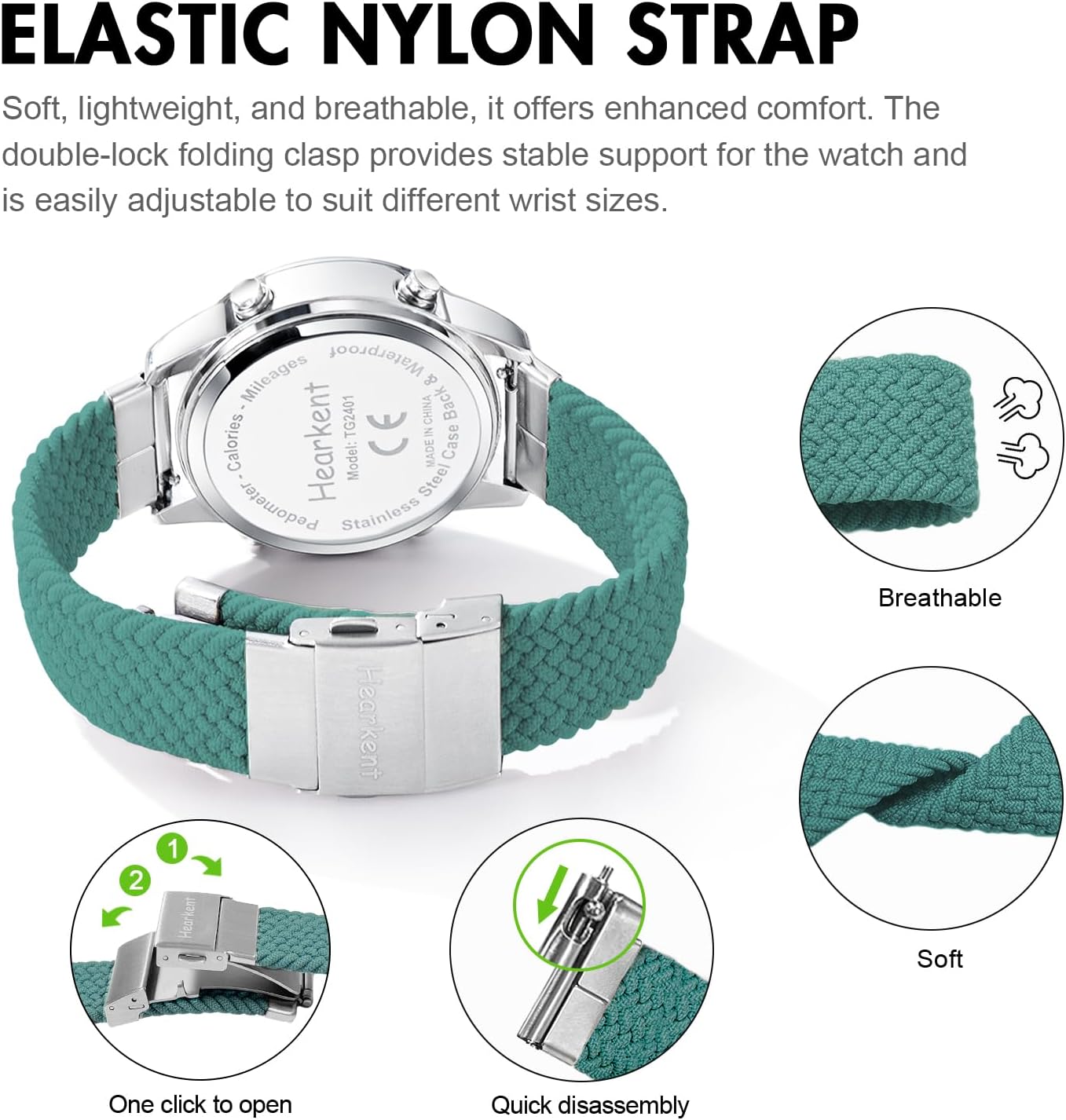 Thumbnail 6 de Hearkent Women Pedometer Watch with Step Counter, 30M Waterproof EL Backlight & No-App Tracking