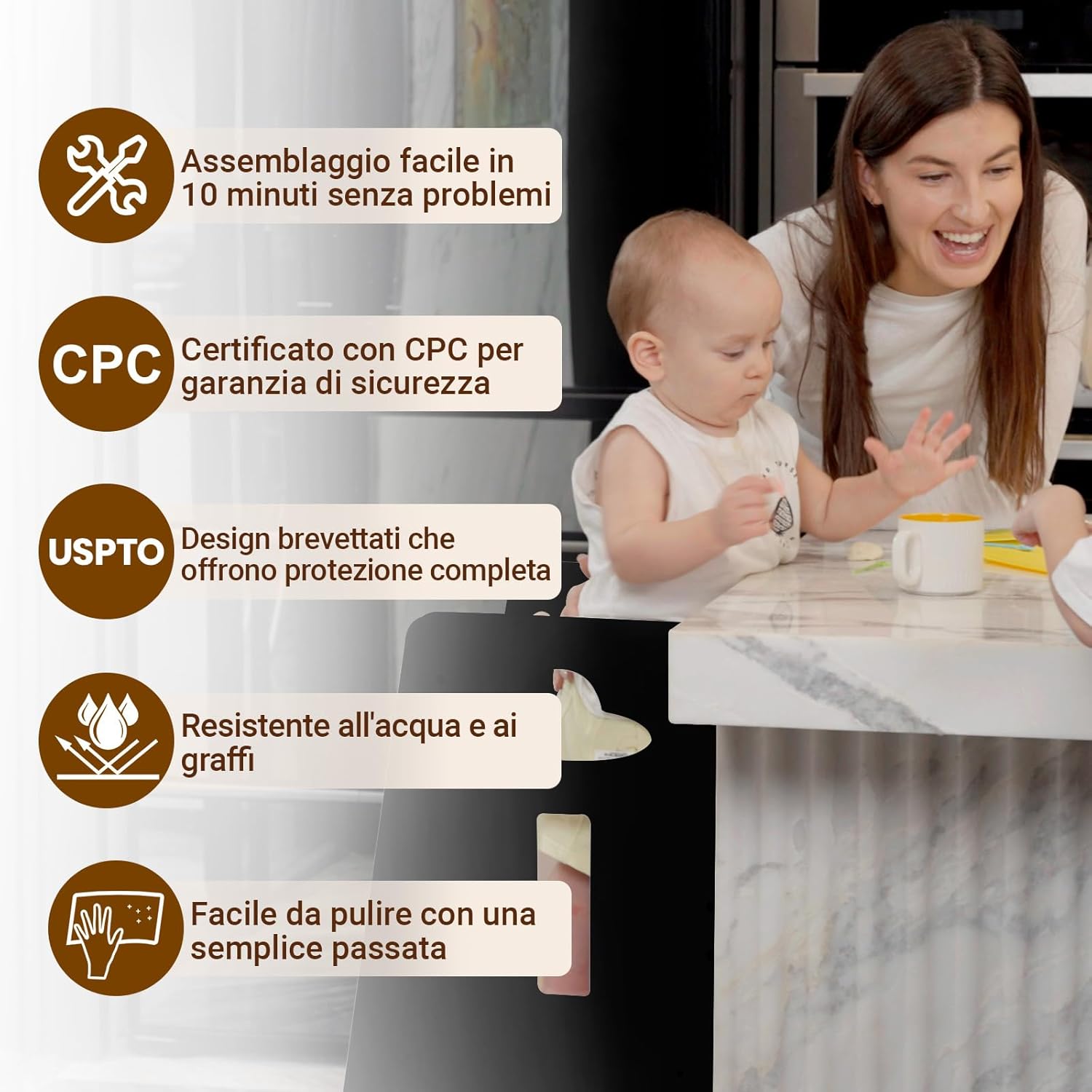 Detalle de COSYLAND Torre Montessoriana per Bambini – 3 Altezze in Legno, Nero Classico/Naturale