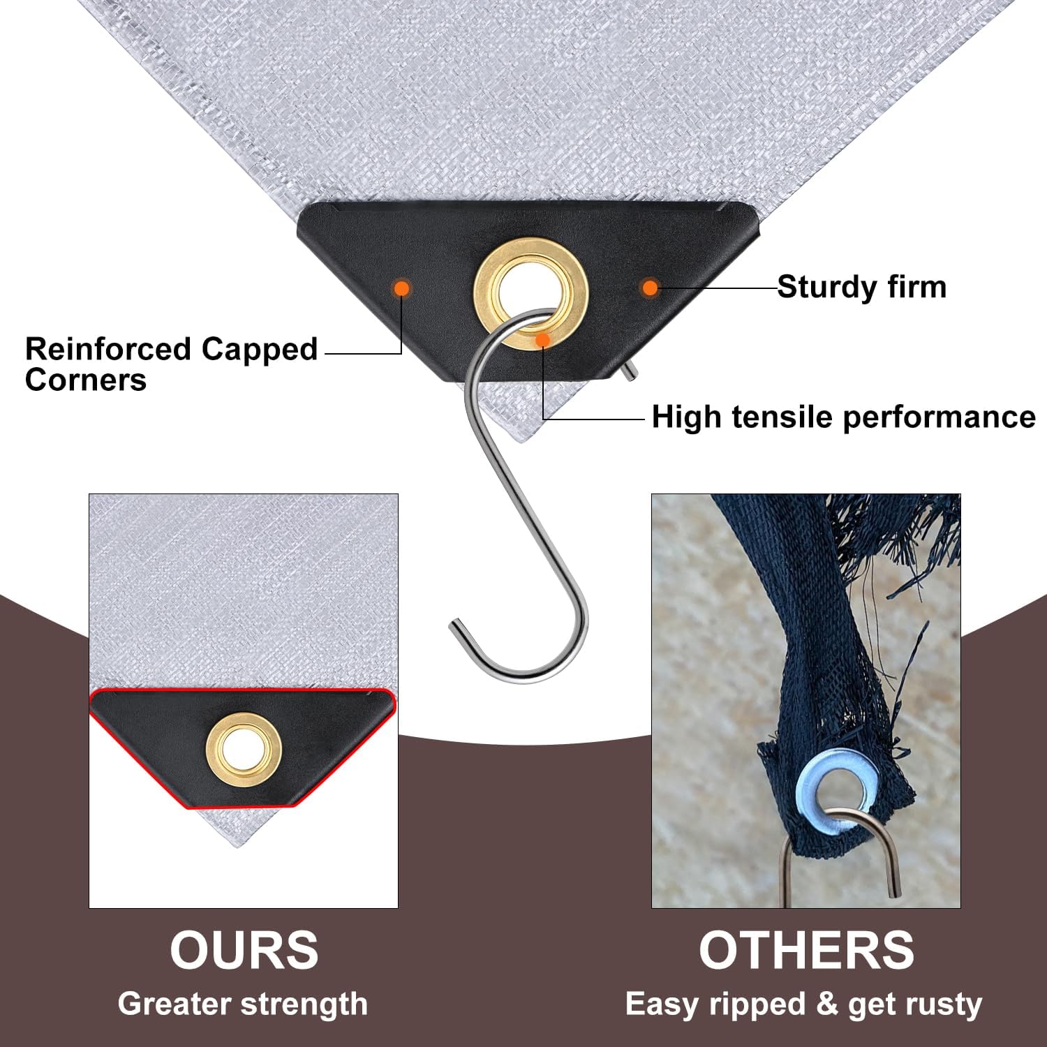 Thumbnail 4 de Patiobay 10x12 ft Waterproof Tarp (10 Mil) with Grommets, UV-Resistant Heavy-Duty Poly Tarp