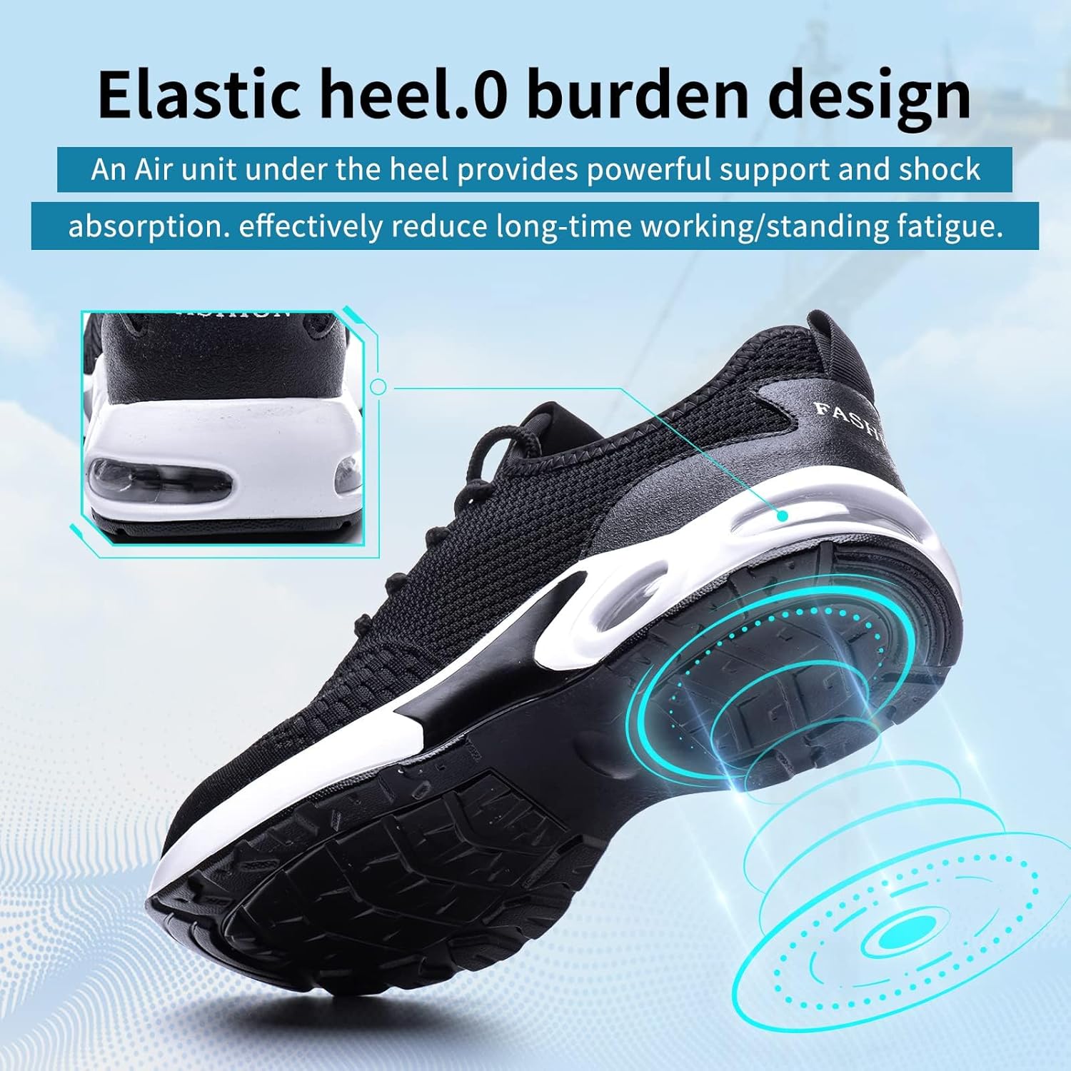 Thumbnail 3 de Steel Toe Caps Trainers: Lightweight Unisex Work Boots in Black (EU36–EU46)