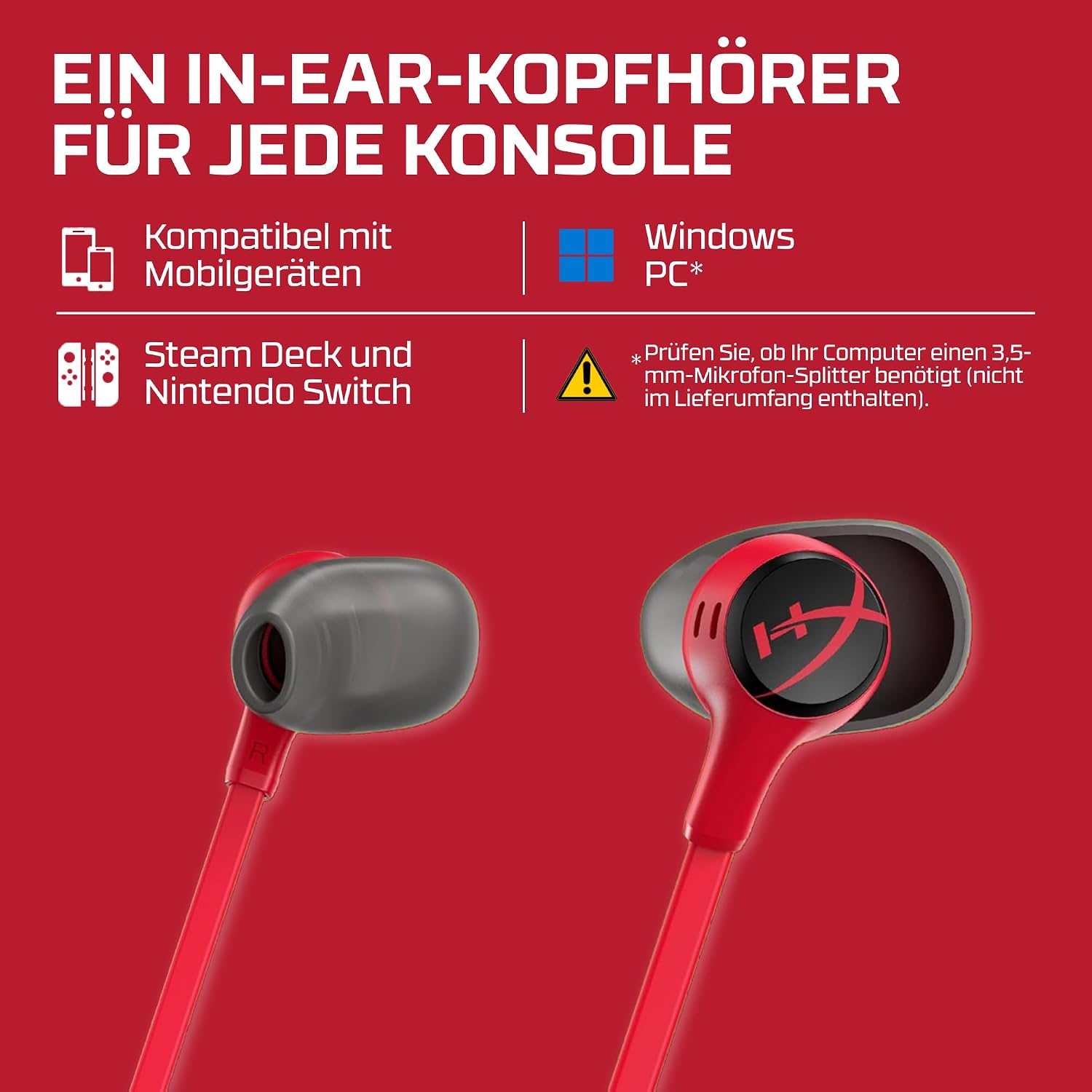 Thumbnail 3 de HyperX Cloud Earbuds II – kabelgebundene Gaming-Ohrhörer mit 14-mm-Treibern