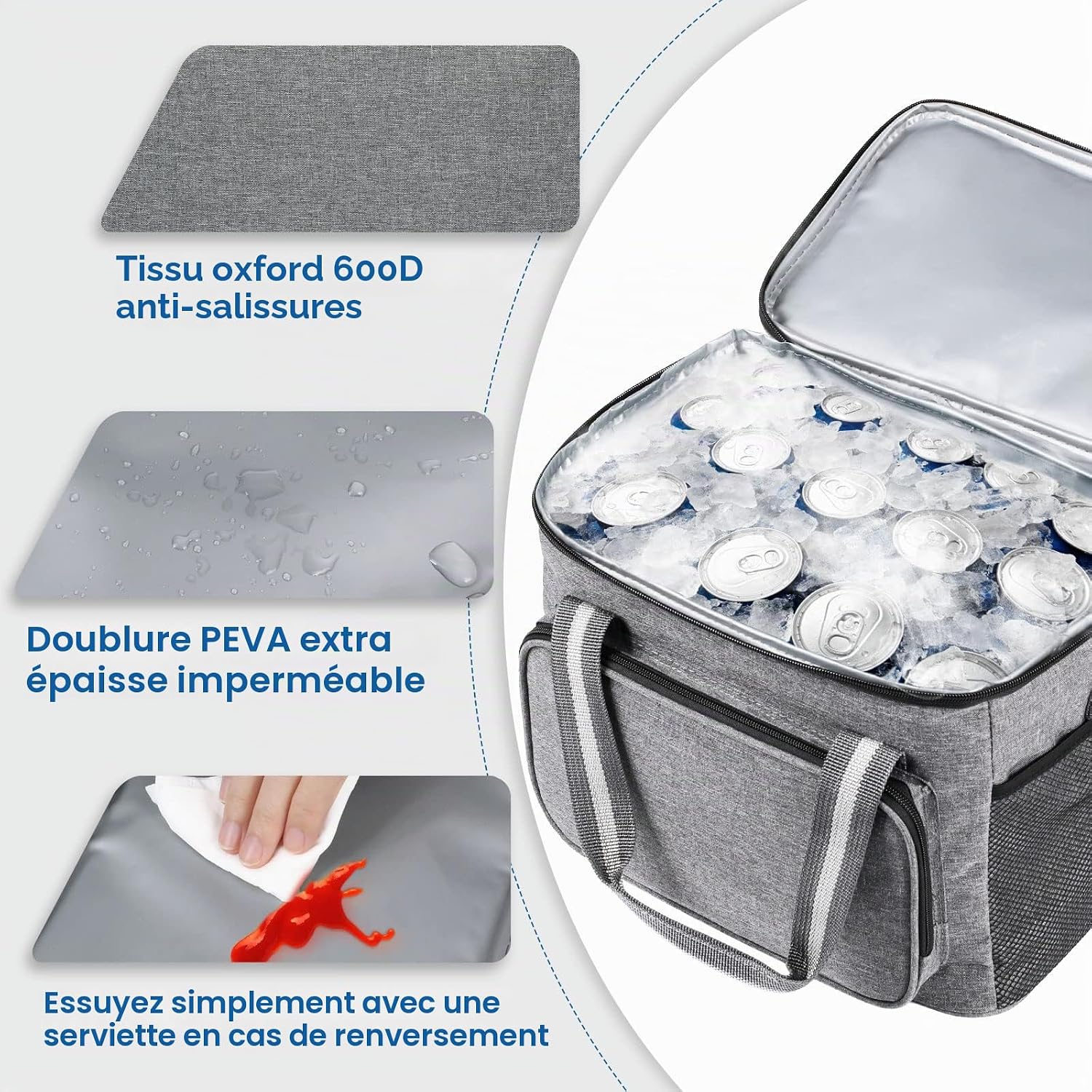 Detalle 2 de DUNSOO DU22111201 koeltas van 15 liter, opvouwbaar met verstelbare riem