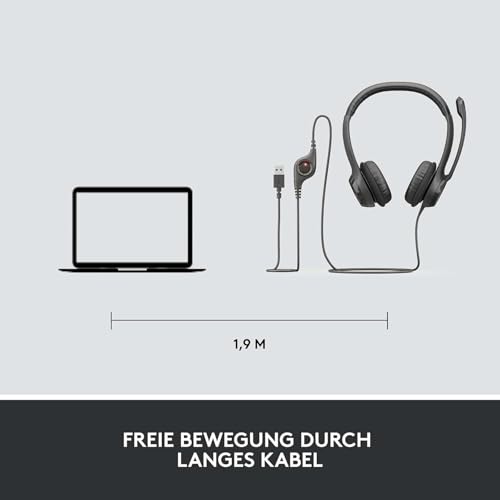 Thumbnail 8 de Logitech H390 Kopfhörer mit Mikrofon – USB-Headset für klare Gespräche und hohen Tragekomfort