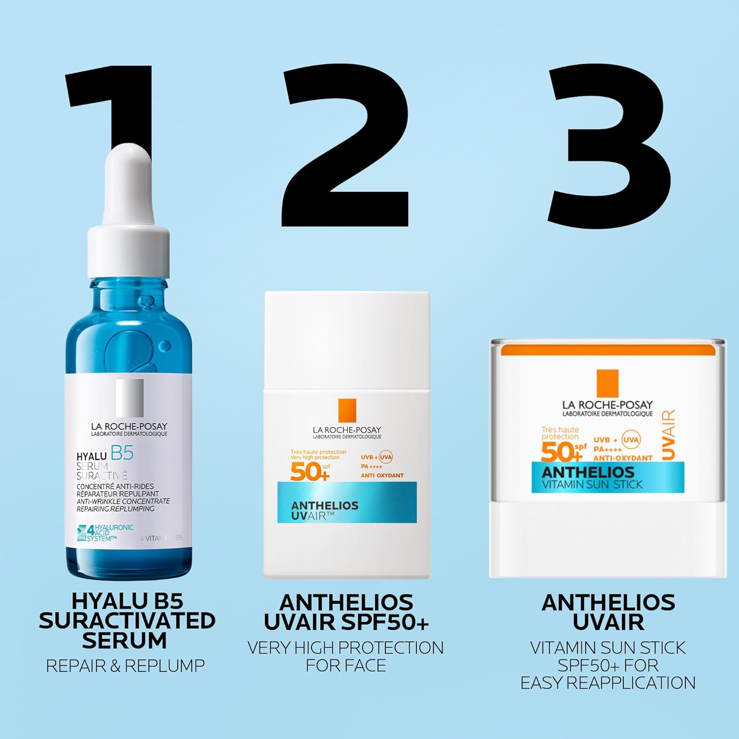 Detalle de La Roche-Posay Anthelios UVAIR Vitamin Sun Stick SPF50+ – Invisible Face Sunscreen Stick