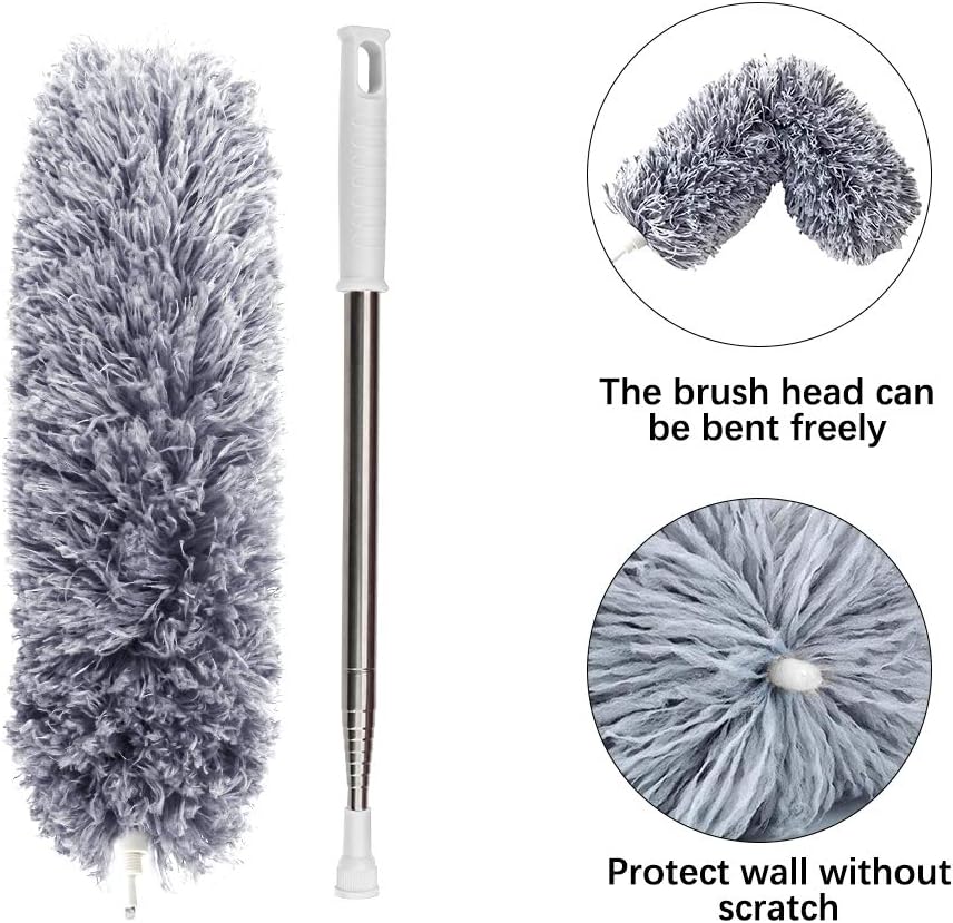 Thumbnail 2 de DELUX Extendable Microfiber Feather Duster with 100-Inch Pole, Bendable Head and Washable Head