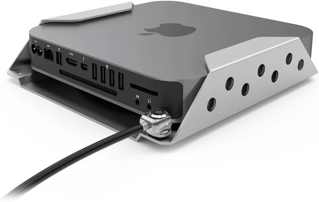 Detalle de Compulocks Mac mini Halterung – leichte, flache Aluminiumkonstruktion mit VESA-Montage