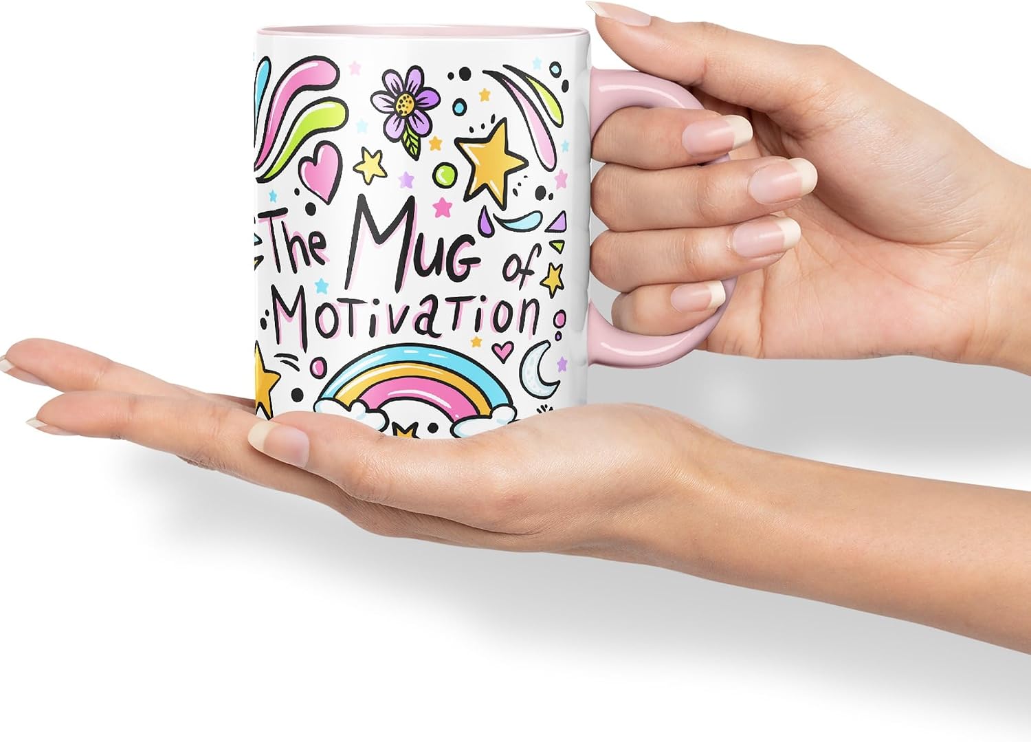 Thumbnail 3 de Vixar Motivation Ceramic Mug (Pink) – Coloured 325 ml tea or coffee gift cup