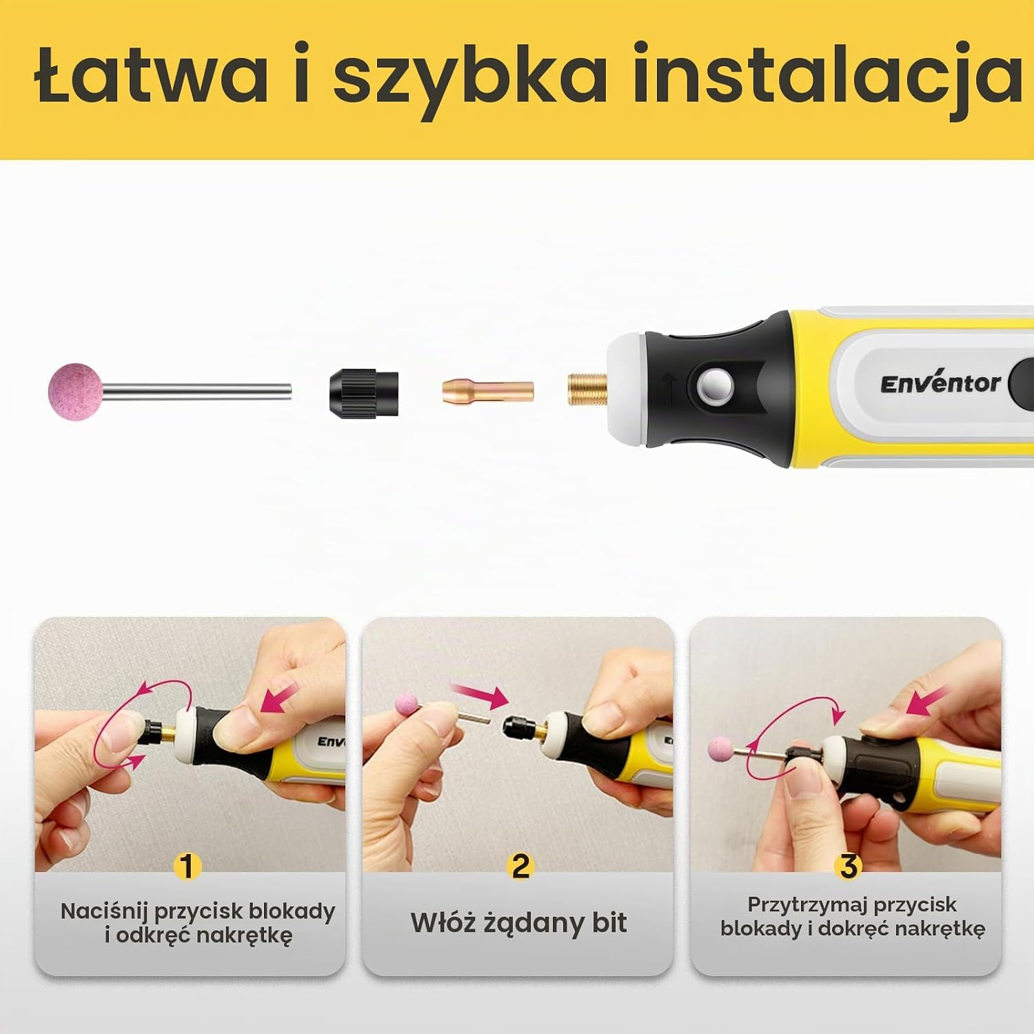 Thumbnail 4 de Enventor 94703 – bezprzewodowe narzędzie obrotowe 4 V, 5000–16000 obr./min
