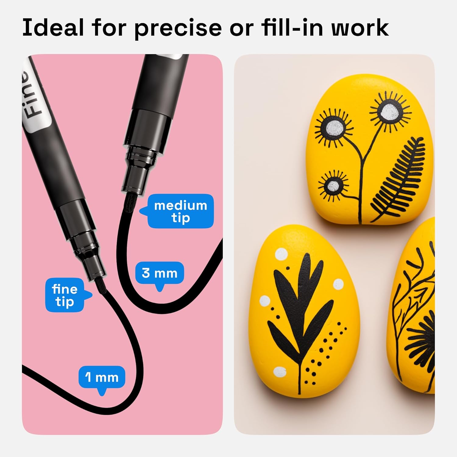 Thumbnail 3 de Artistro 5 Black Acrylic Paint Pens – Set of 5 for Rock Painting and More