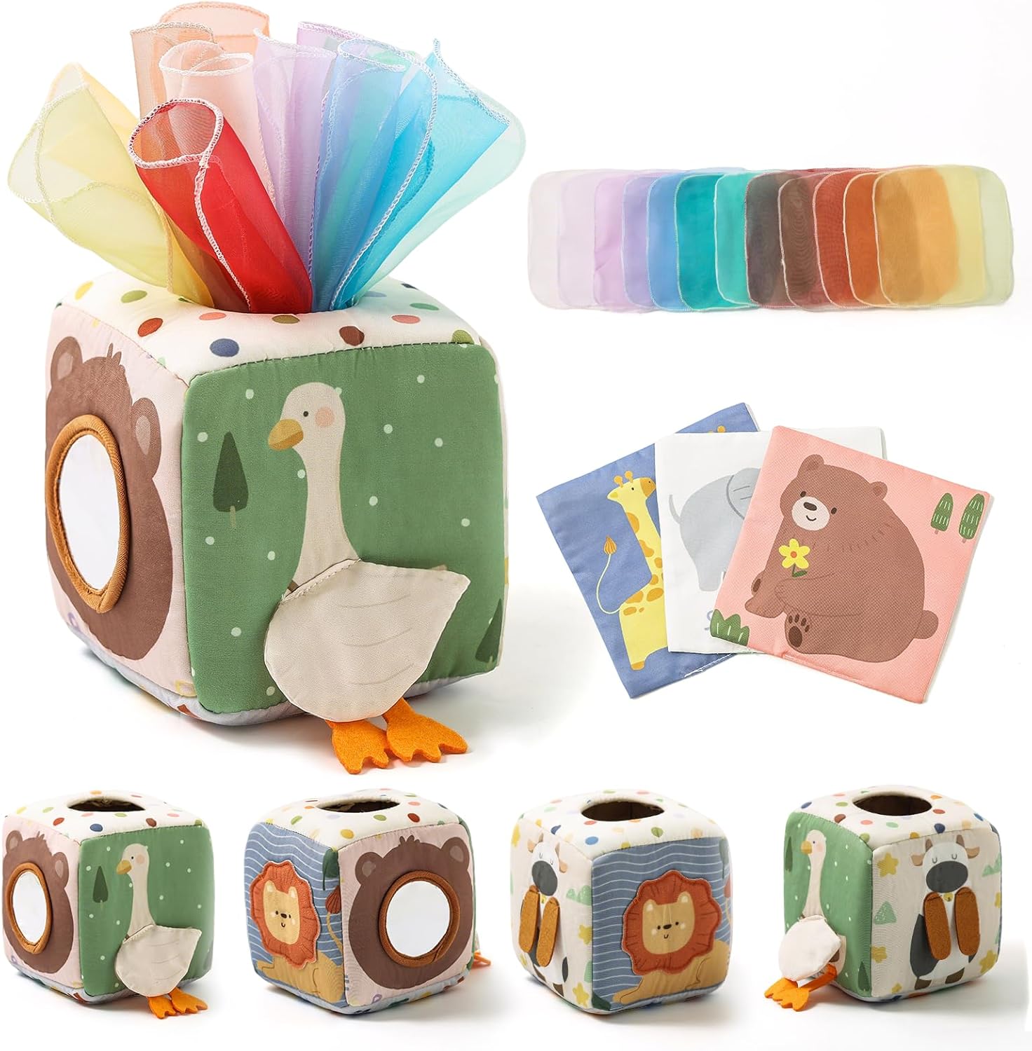 Detalle de Youuys Baby Tissue Box Toy Montessori Cube 12pcs