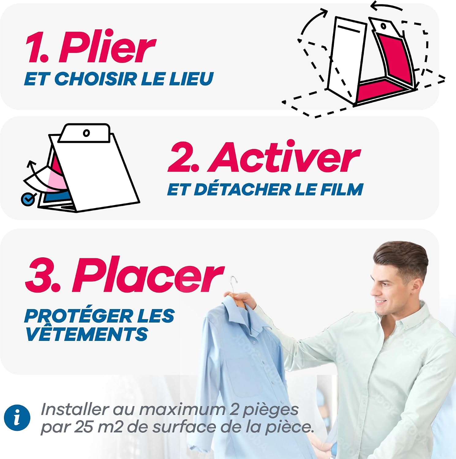 Detalle 2 de Gerobug Piège à Mites des vêtements 10 pièces – Phéromone Attractive, 3 Mois de Protection