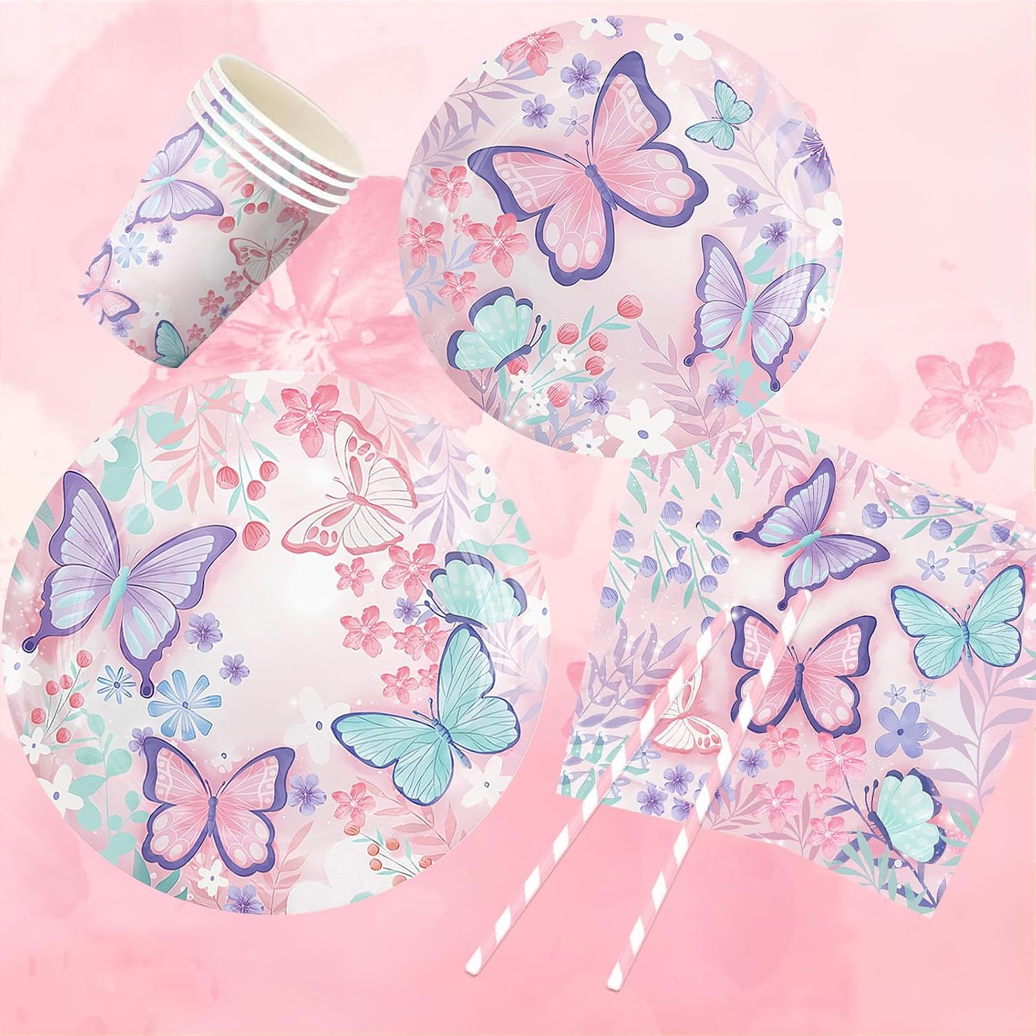 Detalle de Assugo Schmetterlinge Deko Partyset 60 St. 🪄