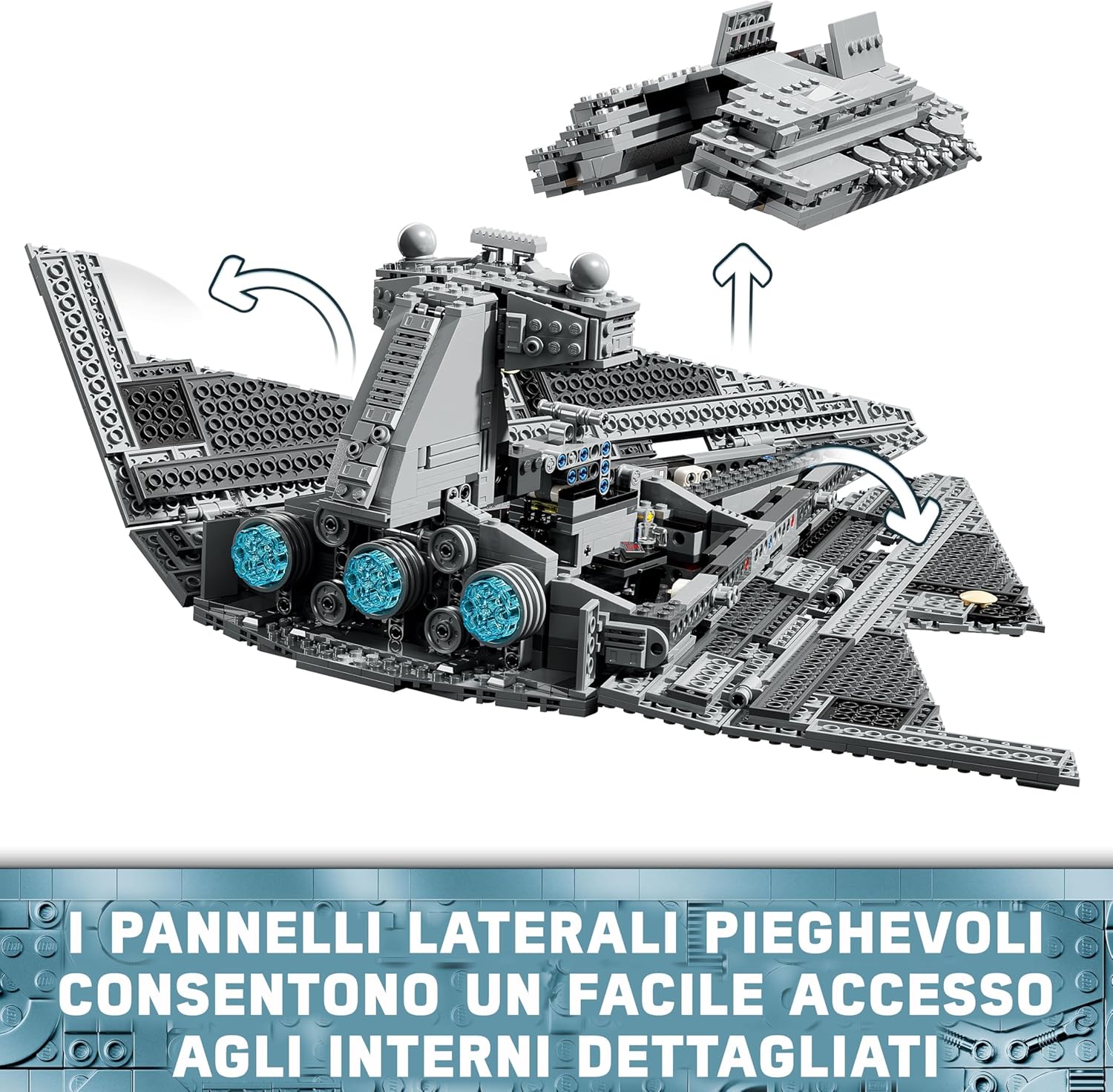 Thumbnail 4 de LEGO Star Wars 75394 Imperial Star Destroyer – Dominio della Galassia con Interni Dettagliati e 7 Minifigure