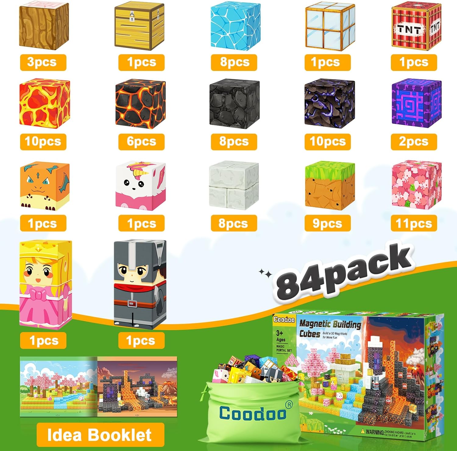 Detalle 2 de Coodoo Magnetic Blocks Magic Portal Set for Toddlers 🧩
