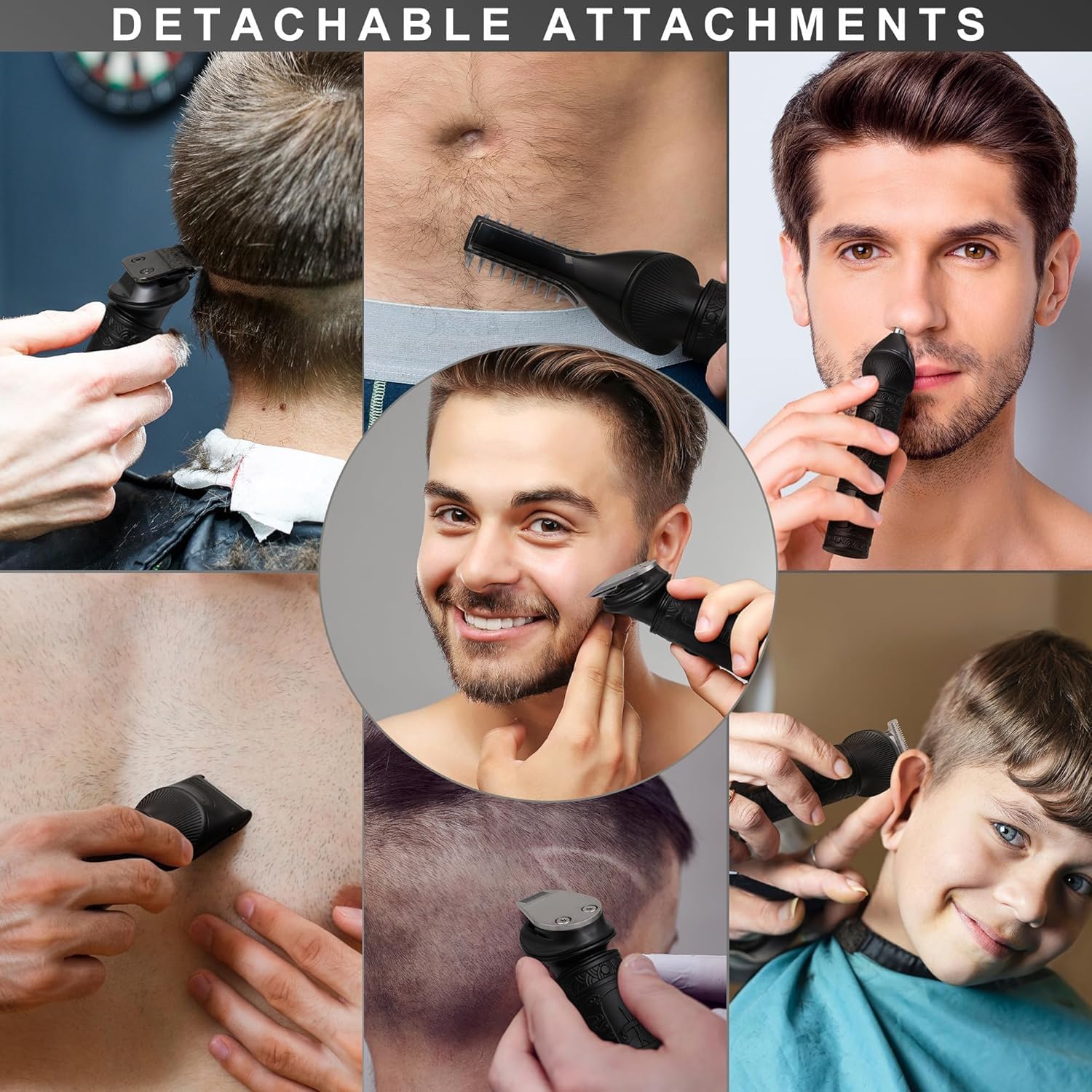 Detalle de Scttomon Beard Trimmer for Men: 7-in-1 Cordless Grooming Kit with T-Blade Precision