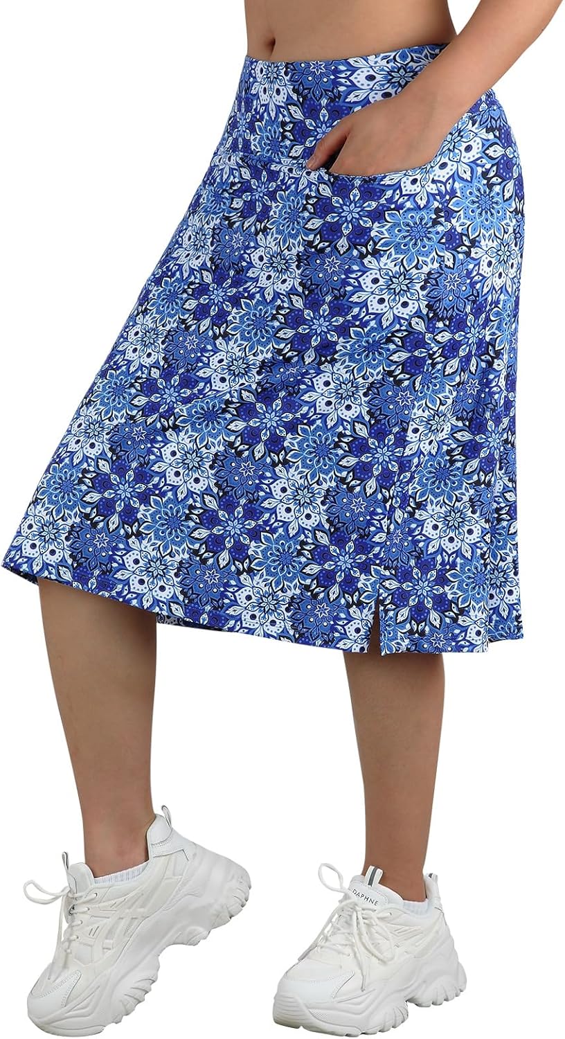 Thumbnail 4 de Women’s Midi Length Skorts Skirts with 3 Pockets (24" Knee Length) — 2-in-1 Modest Athletic Skort