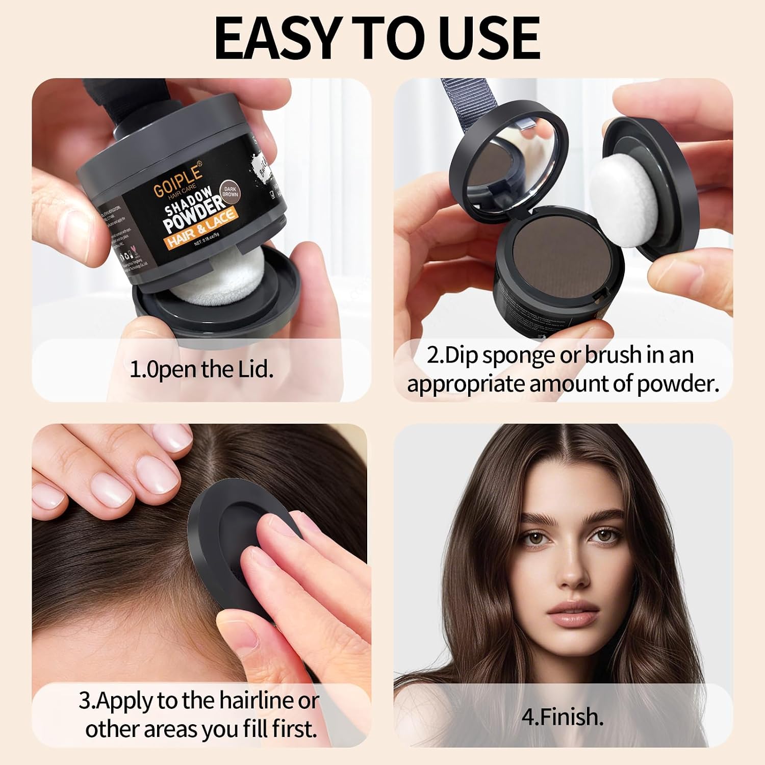 Thumbnail 6 de lockmio Root Cover Up Powder, Dark Brown Hairline Touch-Up, 2-Pack