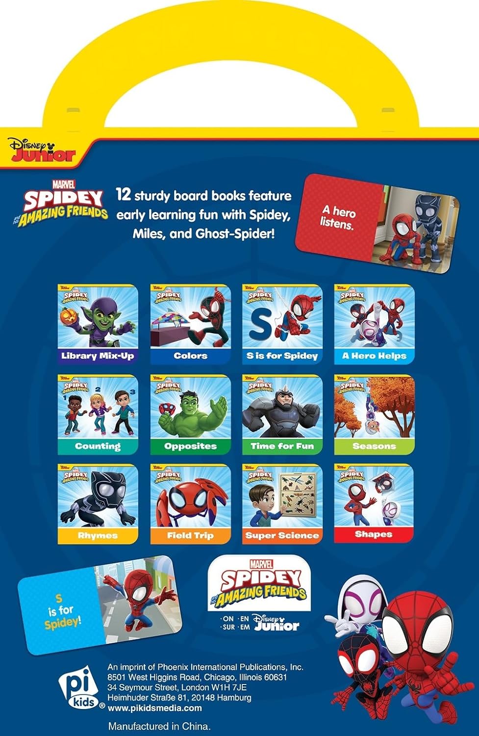 Detalle de PI Kids Marvel Spidey and His Amazing Friends My First Library, 12 Board Books