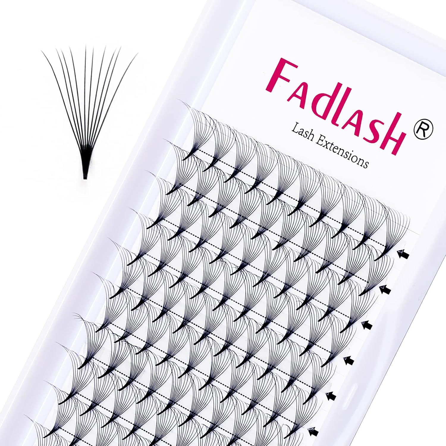 Detalle de Volume Lash Extensions - 10D Russian 0.07 D Curl 12mm Pre-Made Fan Lashes